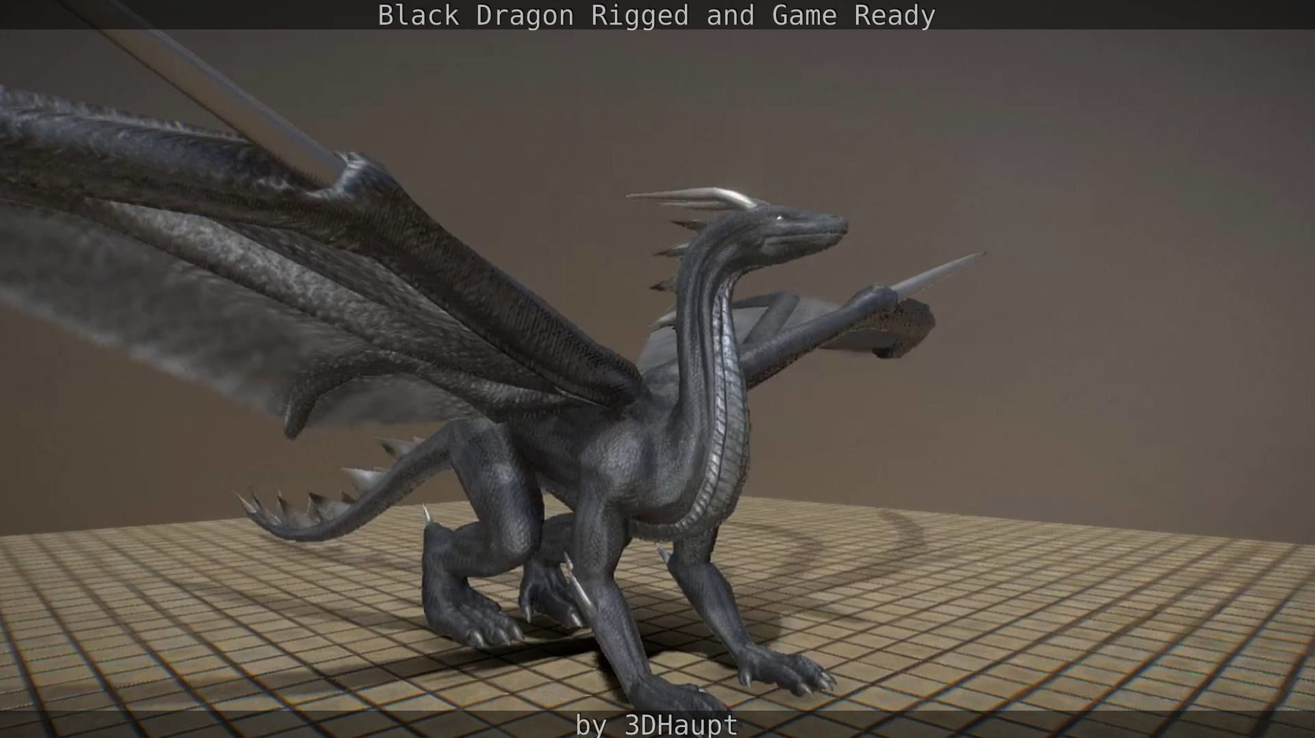 Black Dragon Rigged and Game Ready Low-poly 3D model_14
