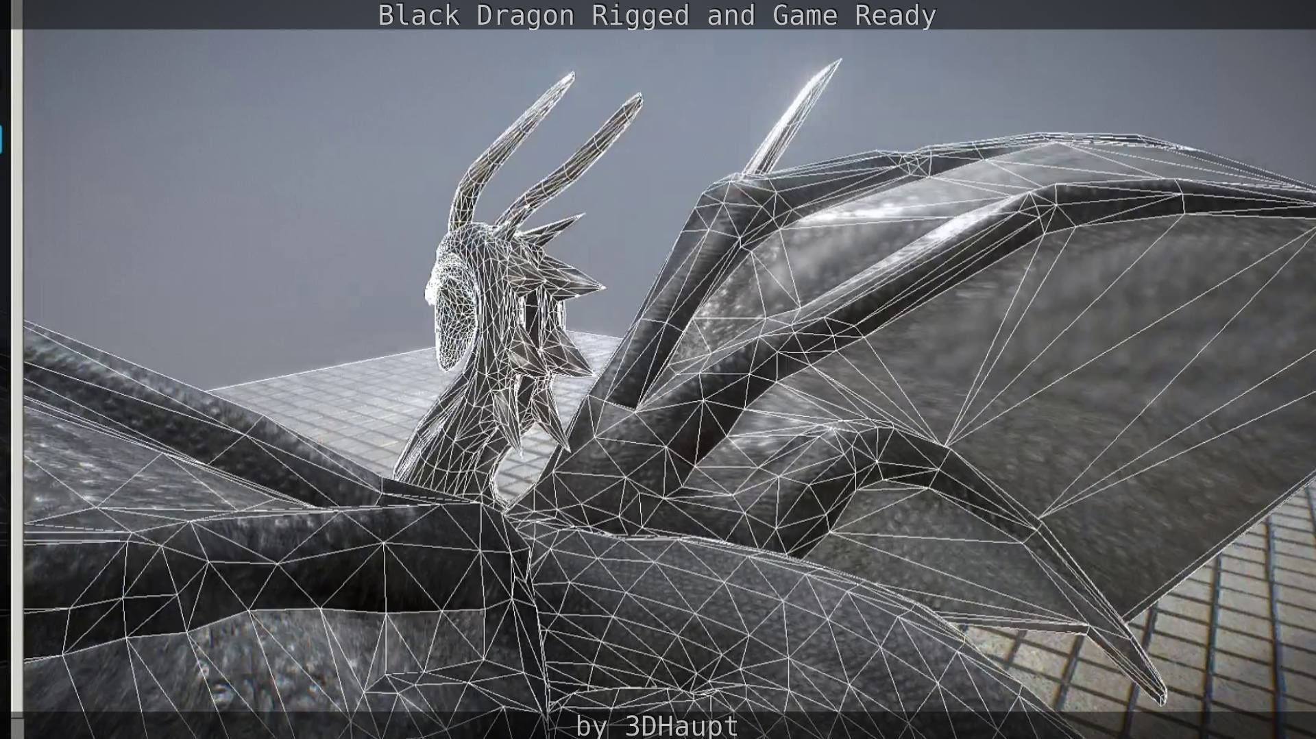 Black Dragon Rigged and Game Ready Low-poly 3D model_124