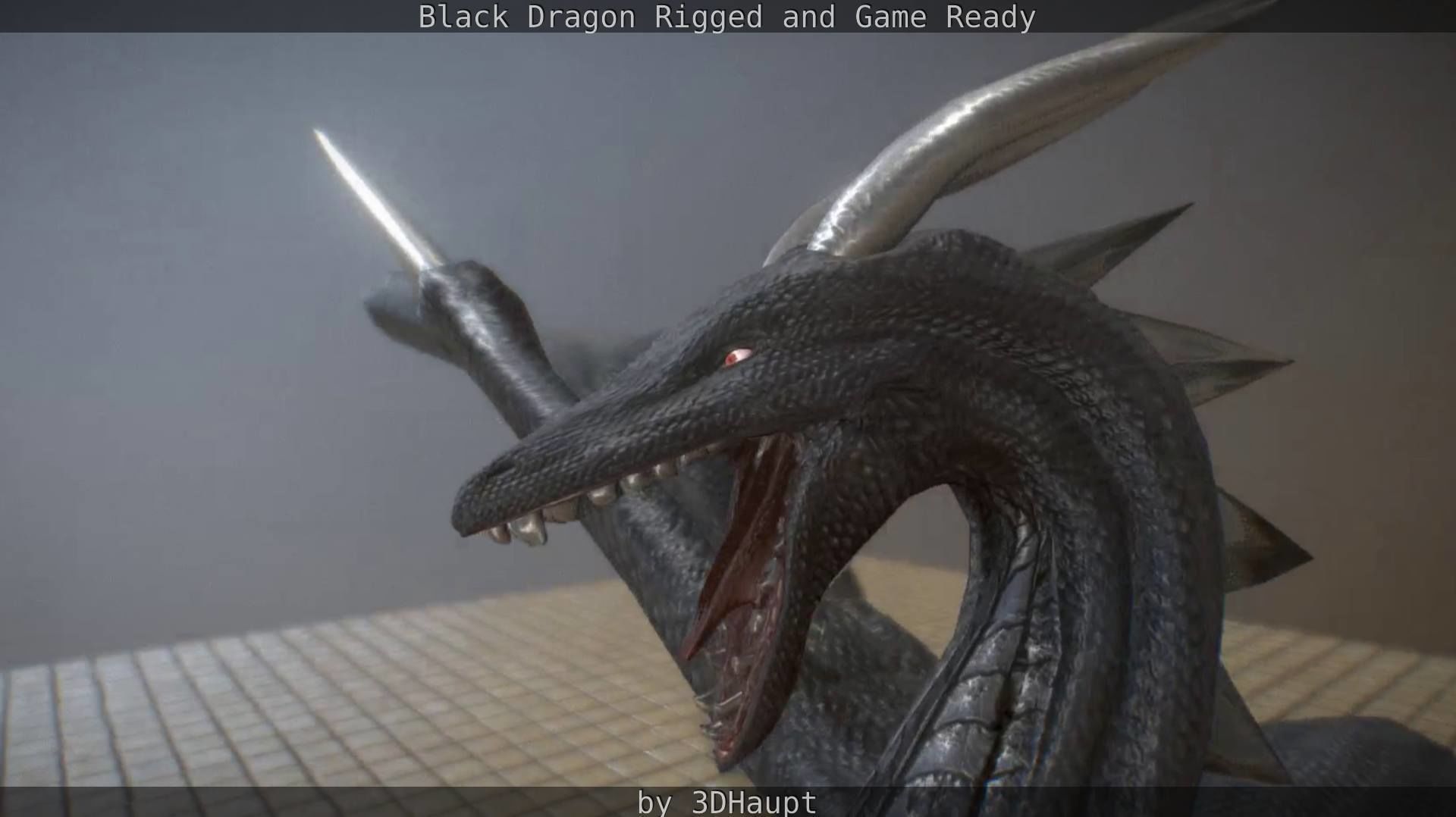 Black Dragon Rigged and Game Ready Low-poly 3D model_78