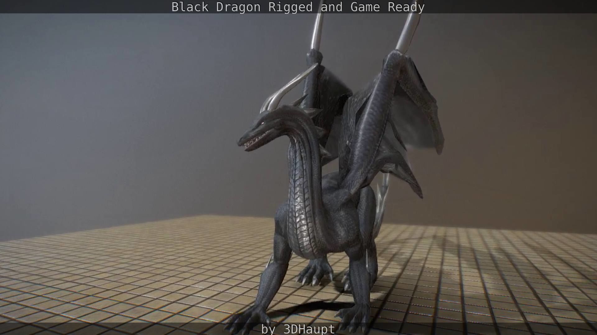 Black Dragon Rigged and Game Ready Low-poly 3D model_55