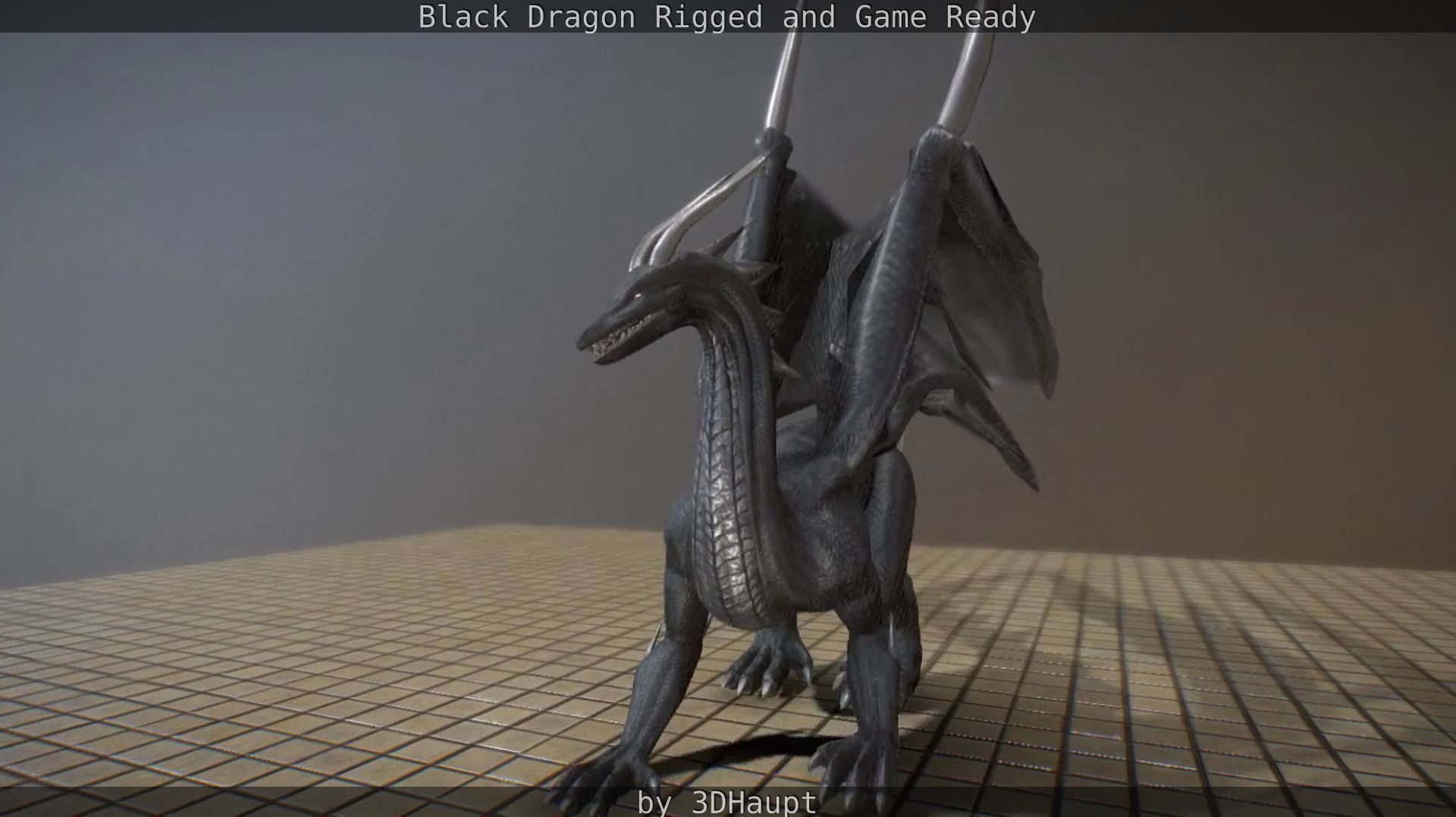 Black Dragon Rigged and Game Ready Low-poly 3D model_53