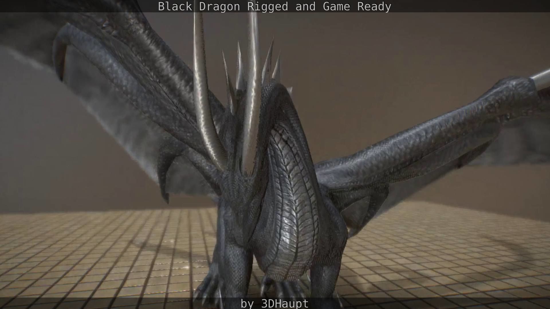 Black Dragon Rigged and Game Ready Low-poly 3D model_37