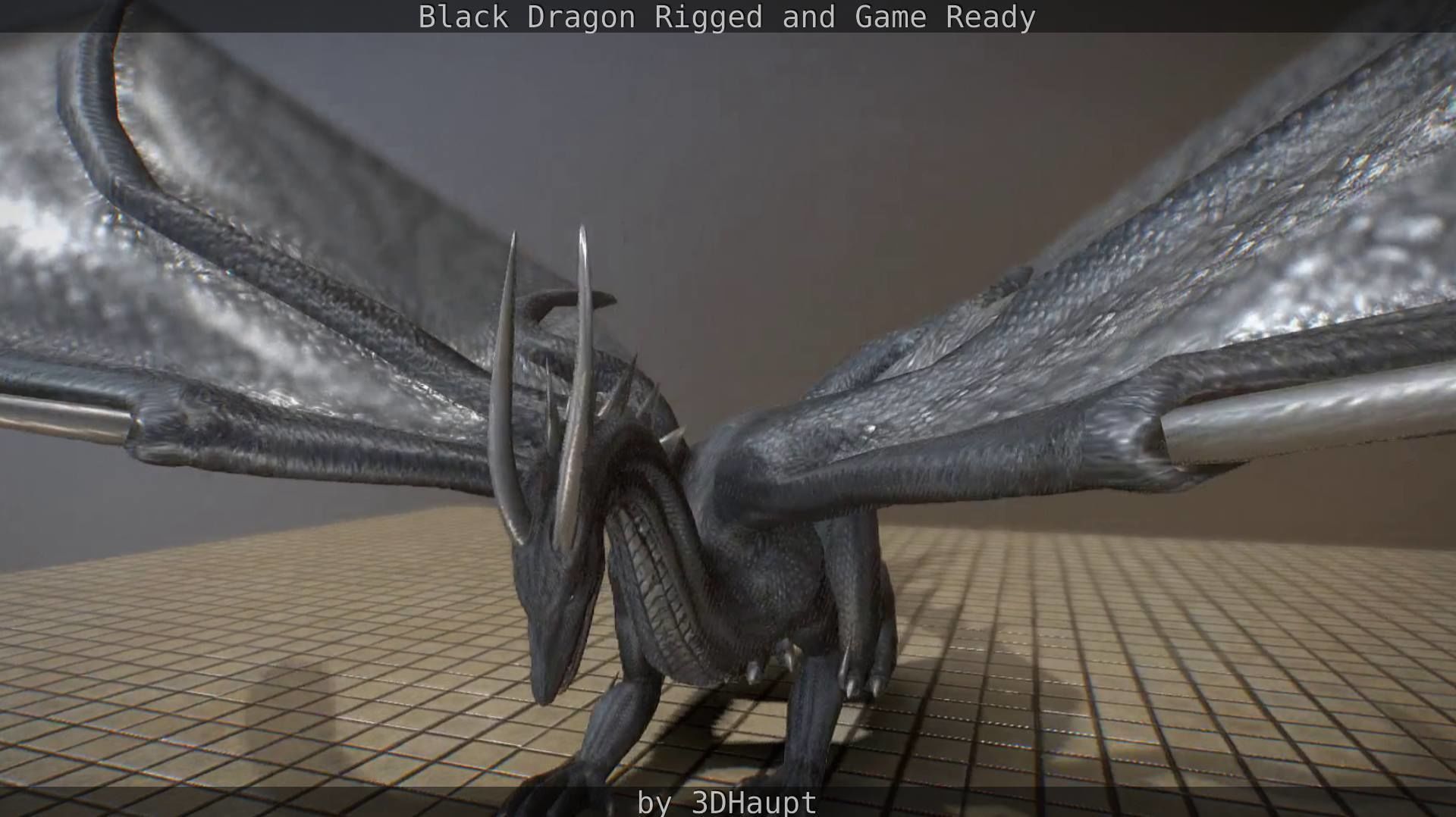 Black Dragon Rigged and Game Ready Low-poly 3D model_20