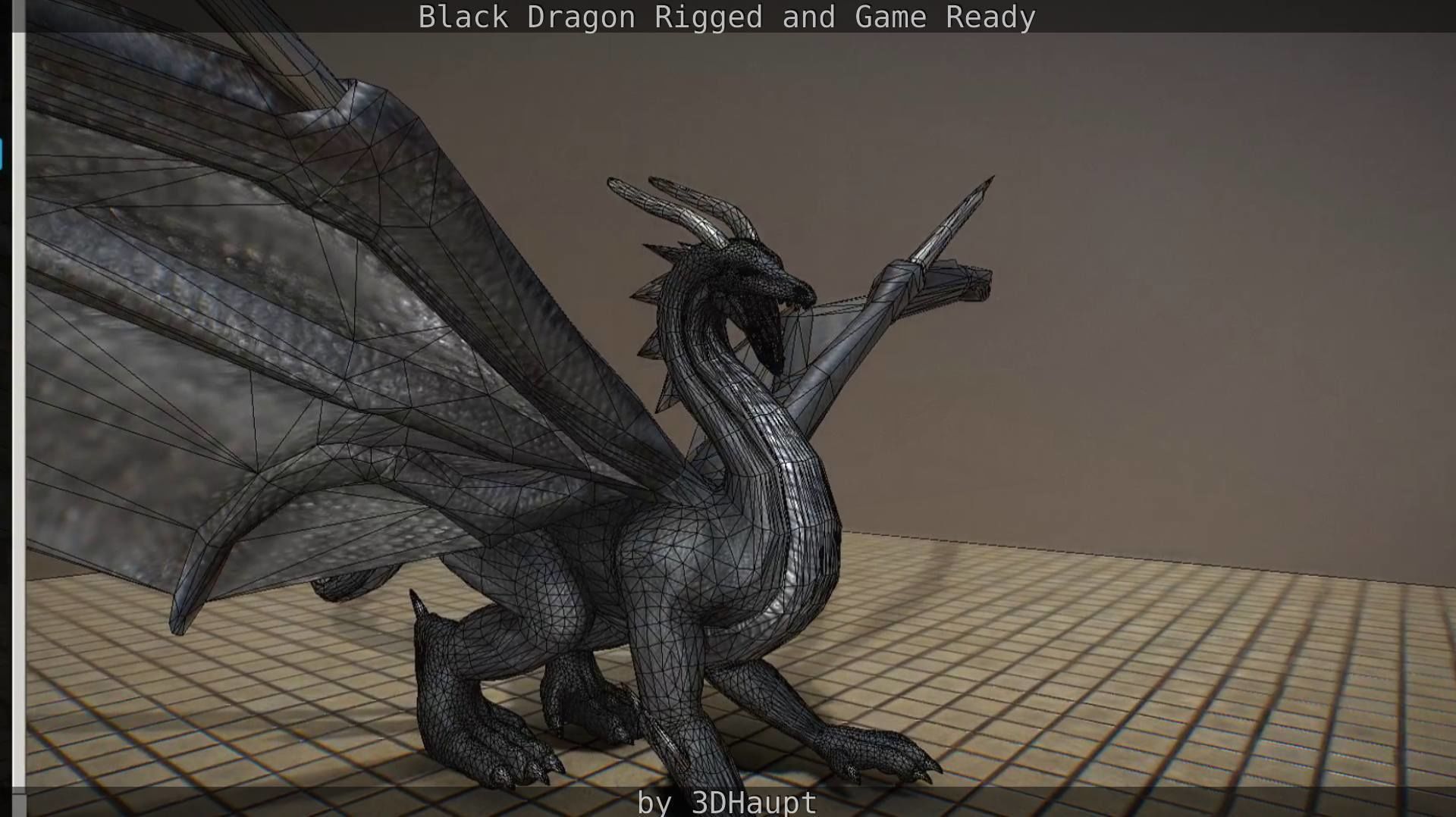 Black Dragon Rigged and Game Ready Low-poly 3D model_117