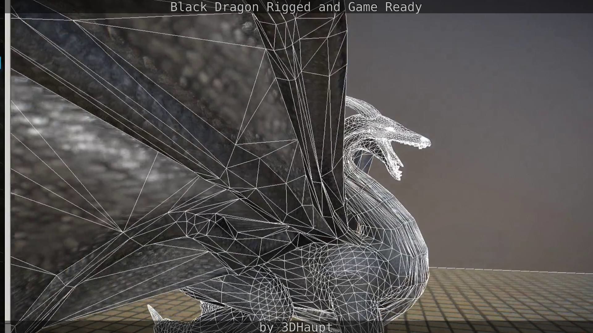 Black Dragon Rigged and Game Ready Low-poly 3D model_130