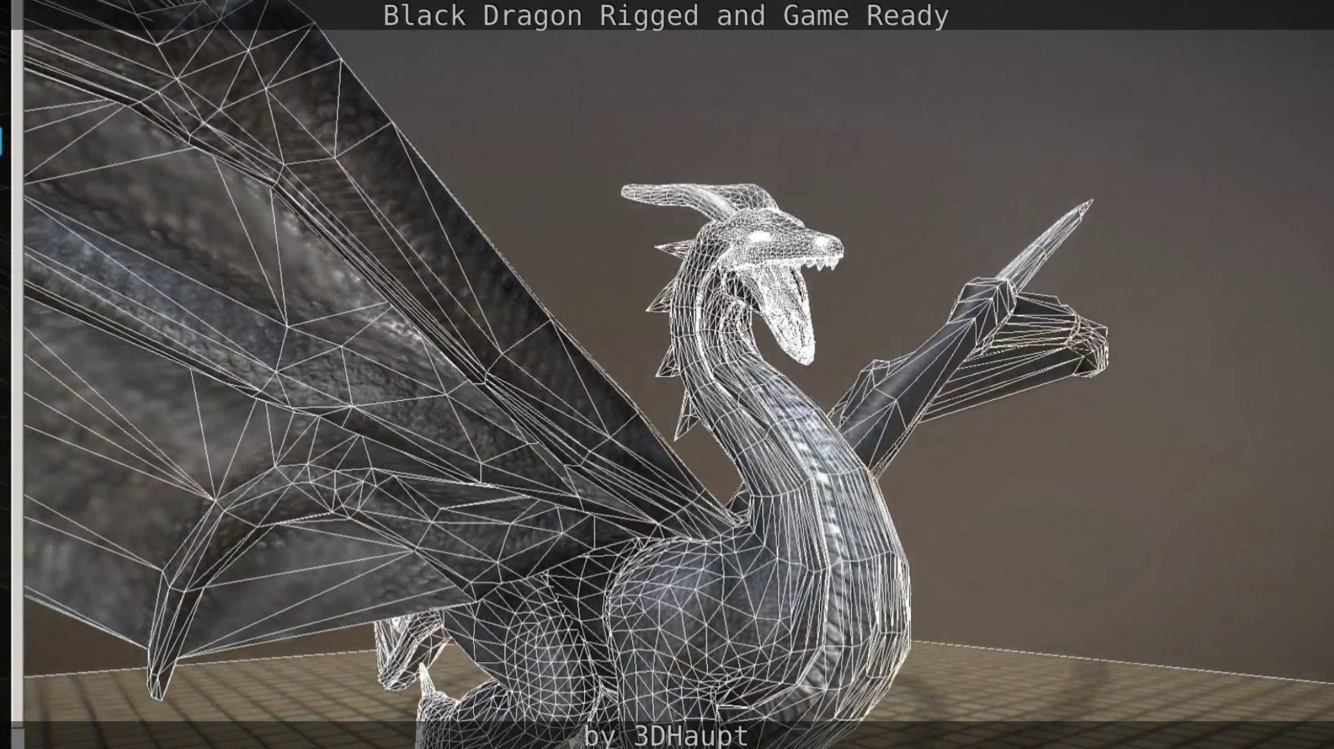 Black Dragon Rigged and Game Ready Low-poly 3D model_131