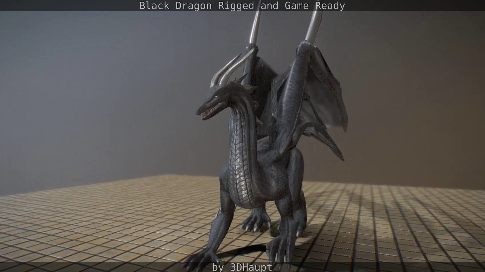 Black Dragon Rigged and Game Ready Low-poly 3D model_52