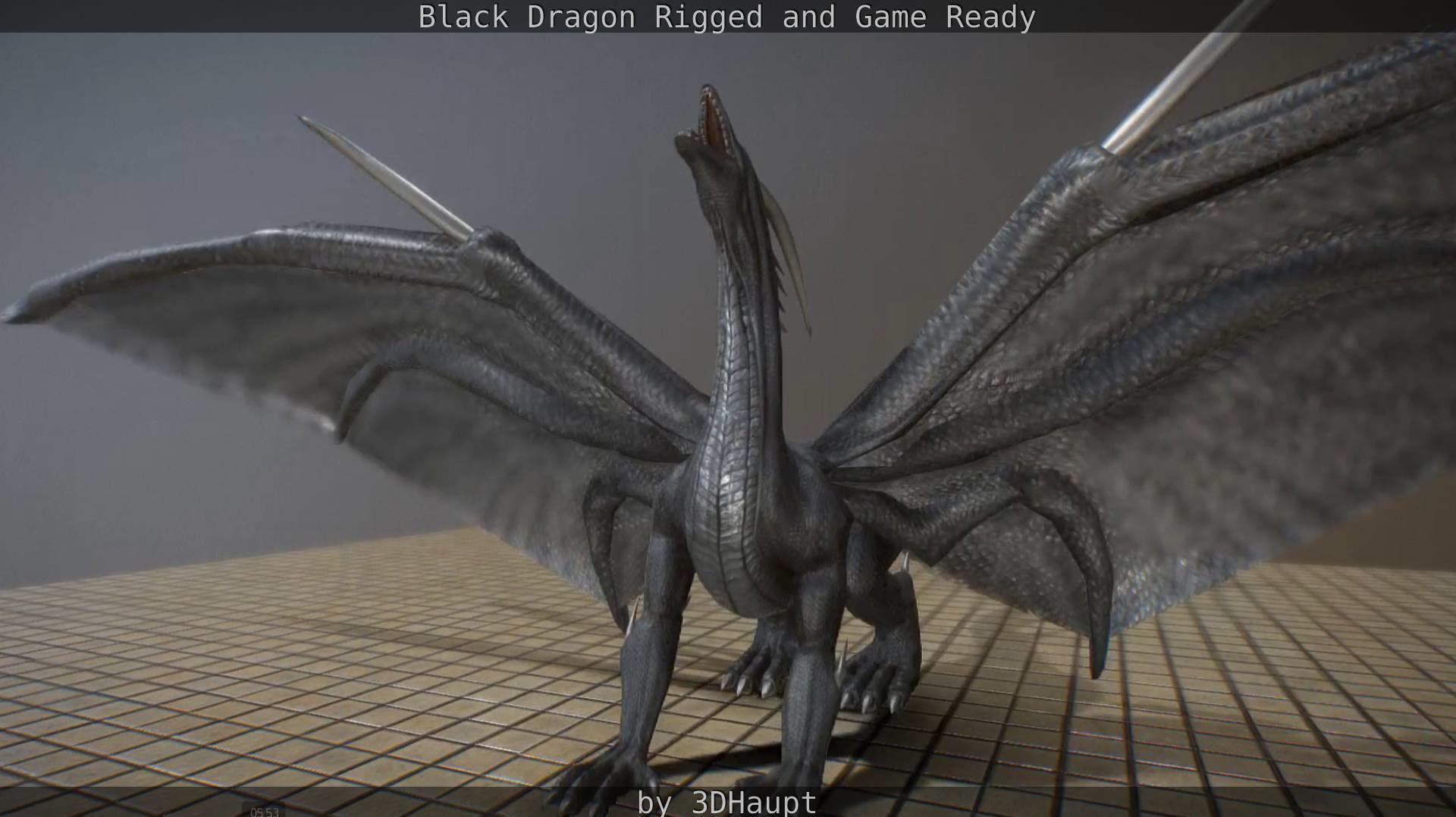 Black Dragon Rigged and Game Ready Low-poly 3D model_59