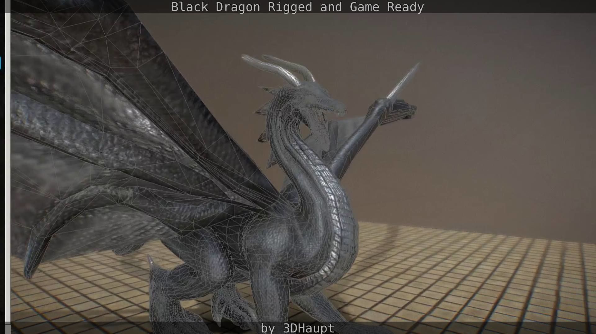Black Dragon Rigged and Game Ready Low-poly 3D model_118