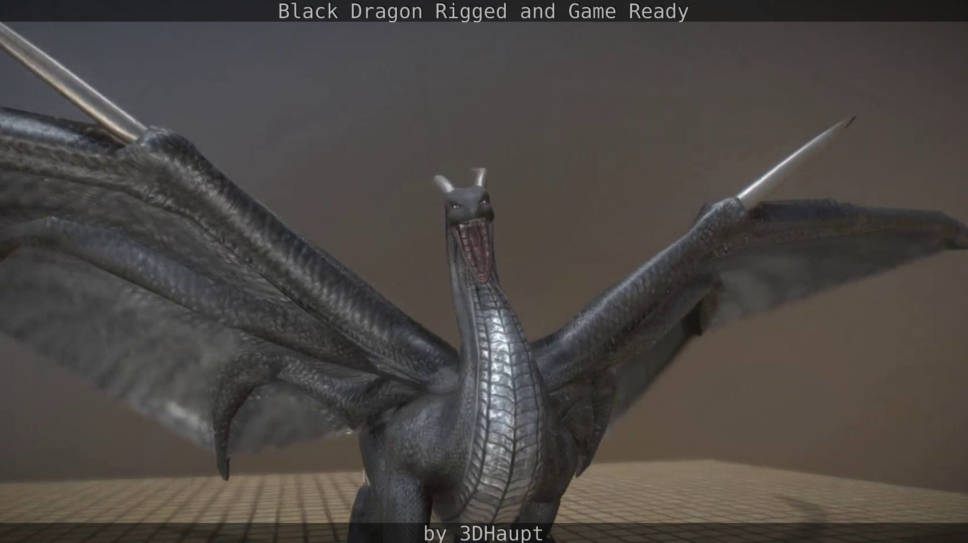 Black Dragon Rigged and Game Ready Low-poly 3D model_68