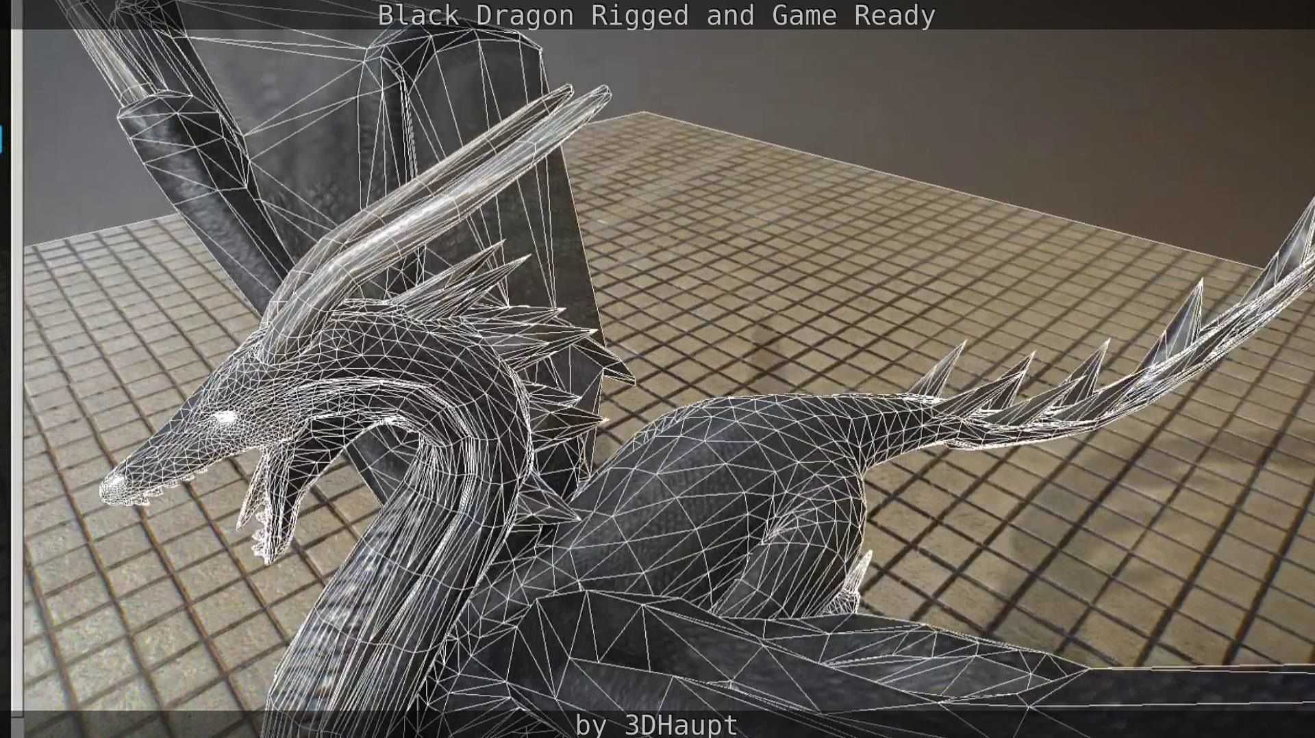 Black Dragon Rigged and Game Ready Low-poly 3D model_123