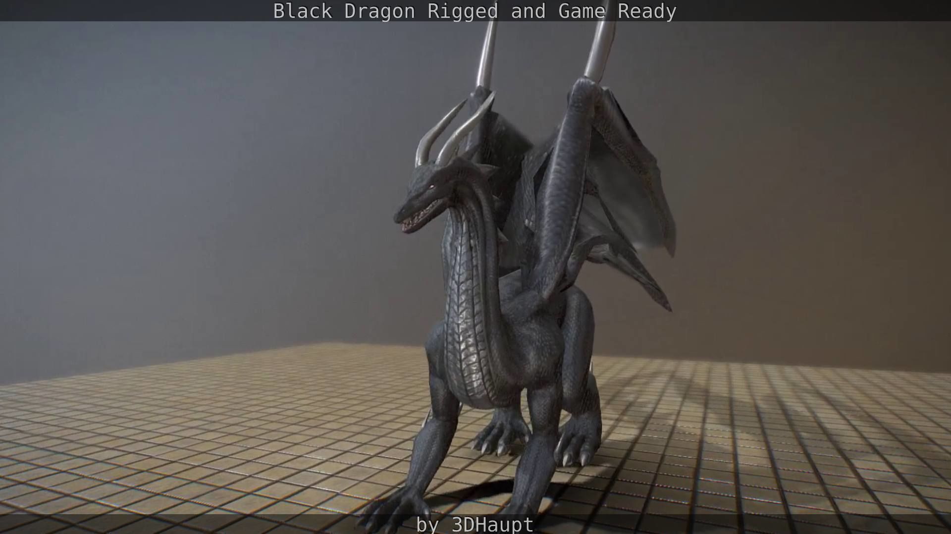 Black Dragon Rigged and Game Ready Low-poly 3D model_51