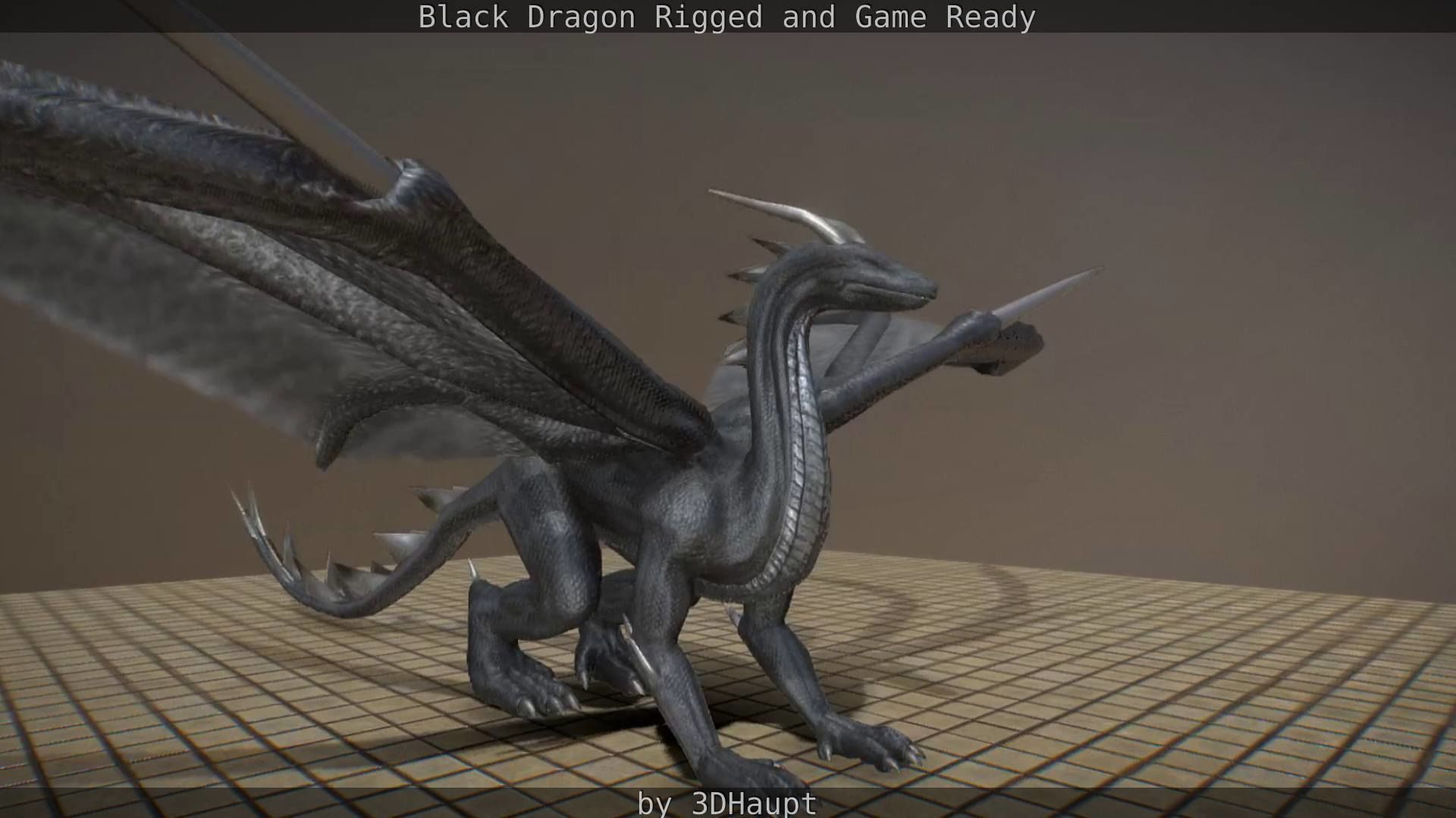 Black Dragon Rigged and Game Ready Low-poly 3D model_15