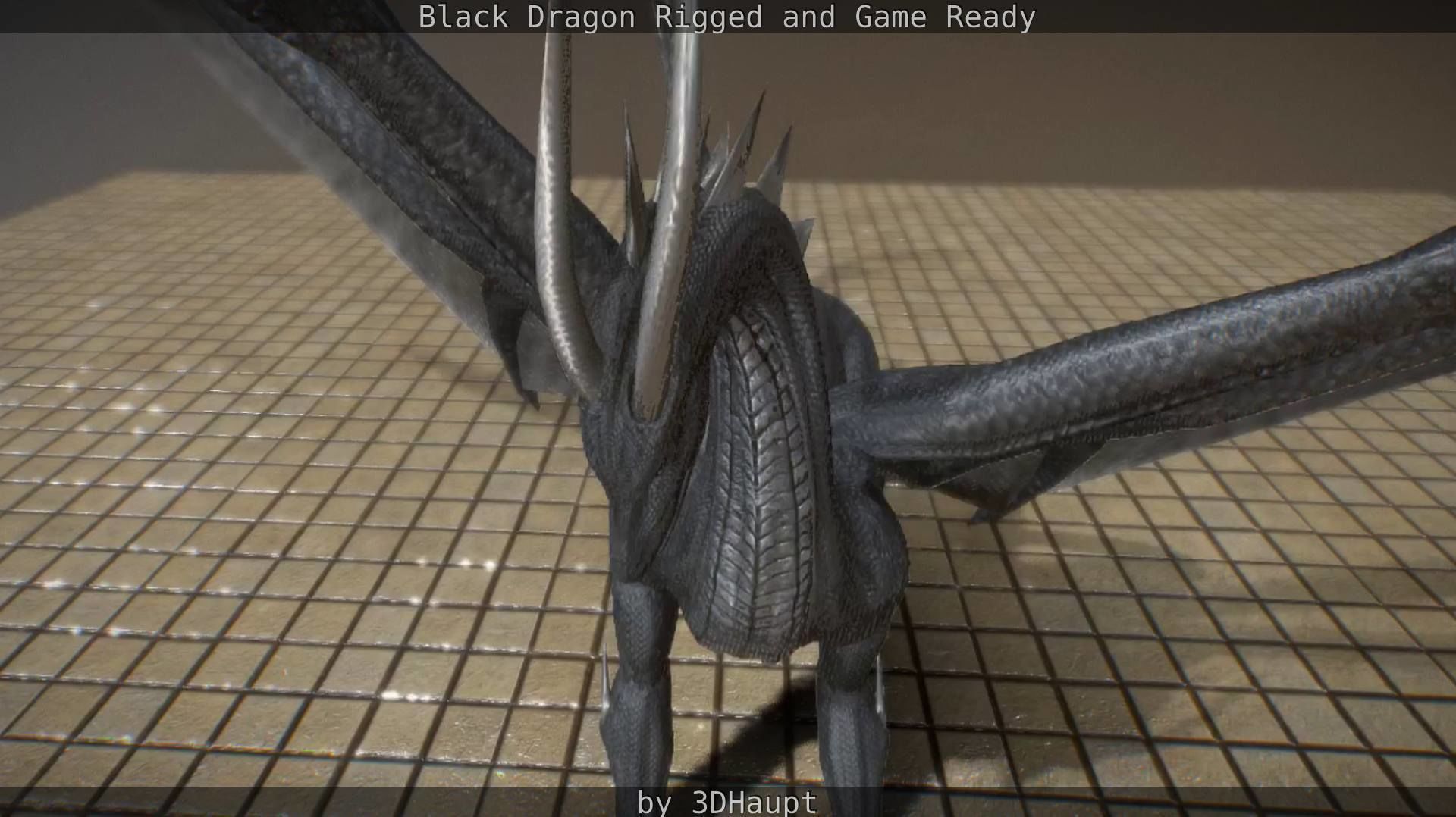 Black Dragon Rigged and Game Ready Low-poly 3D model_36
