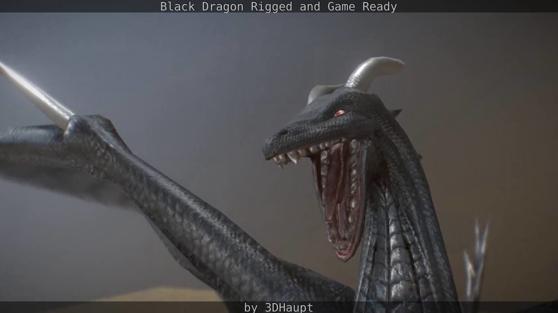 Black Dragon Rigged and Game Ready Low-poly 3D model_77