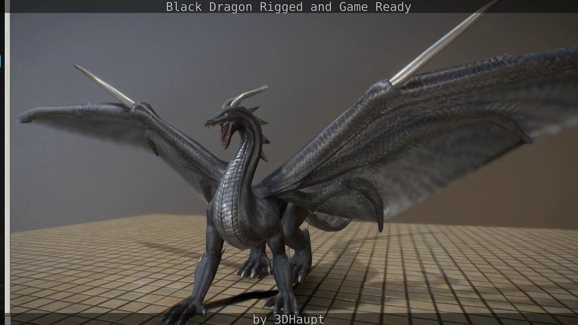 Black Dragon Rigged and Game Ready Low-poly 3D model_108