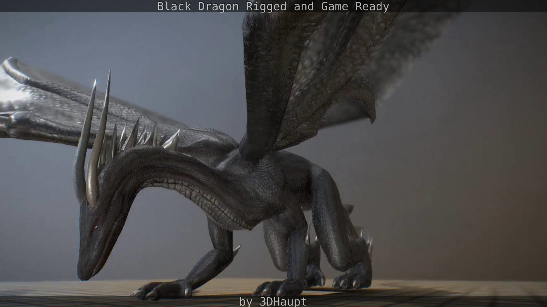 Black Dragon Rigged and Game Ready Low-poly 3D model_22