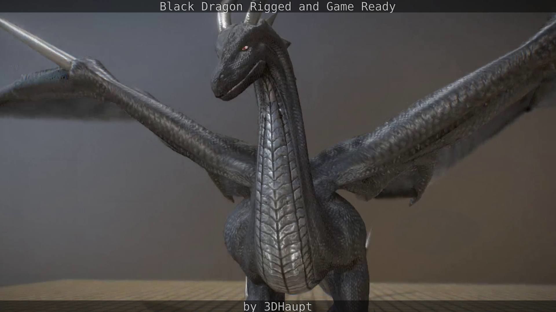 Black Dragon Rigged and Game Ready Low-poly 3D model_45