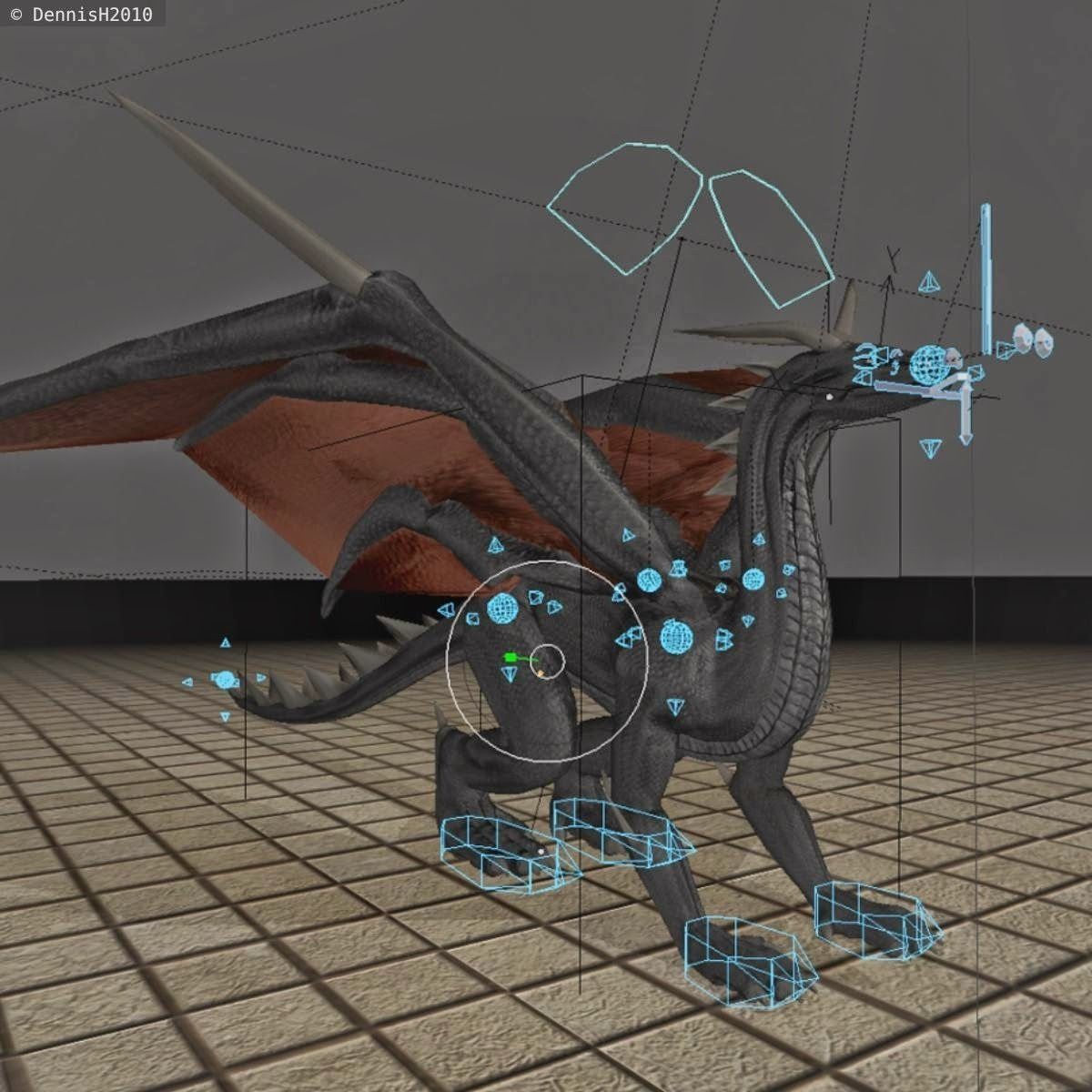 Black Dragon Rigged and Game Ready Low-poly 3D model_11