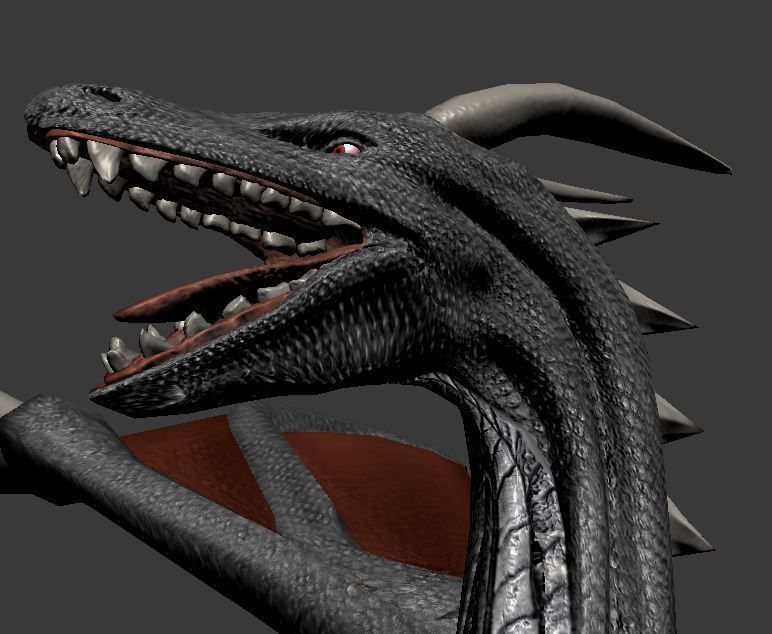 Black Dragon Rigged and Game Ready Low-poly 3D model_6