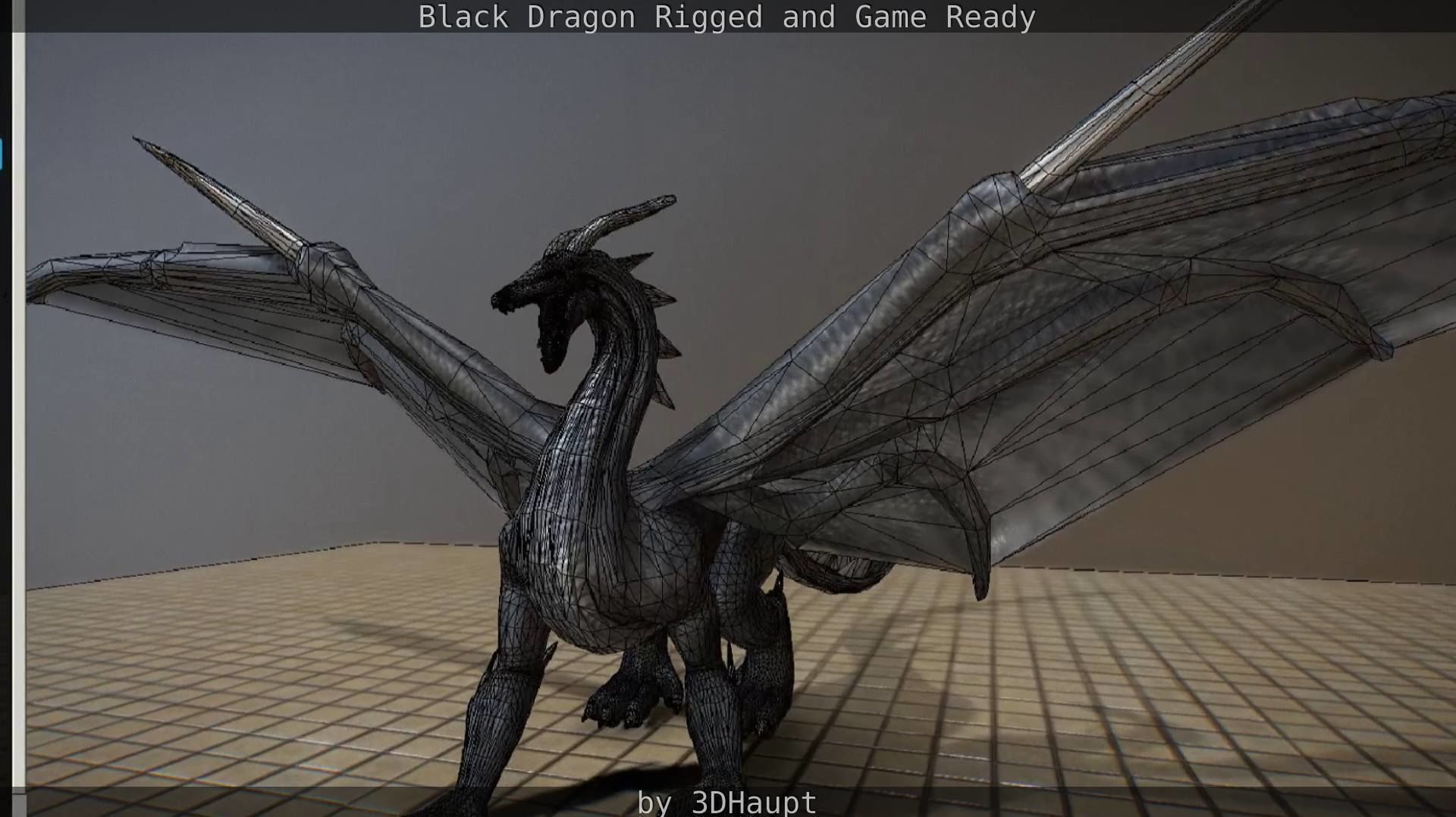 Black Dragon Rigged and Game Ready Low-poly 3D model_112