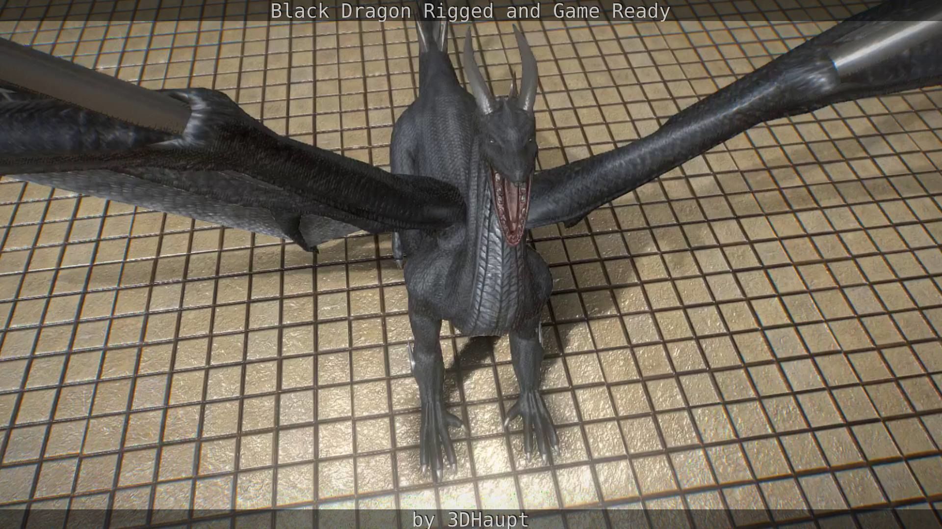 Black Dragon Rigged and Game Ready Low-poly 3D model_34