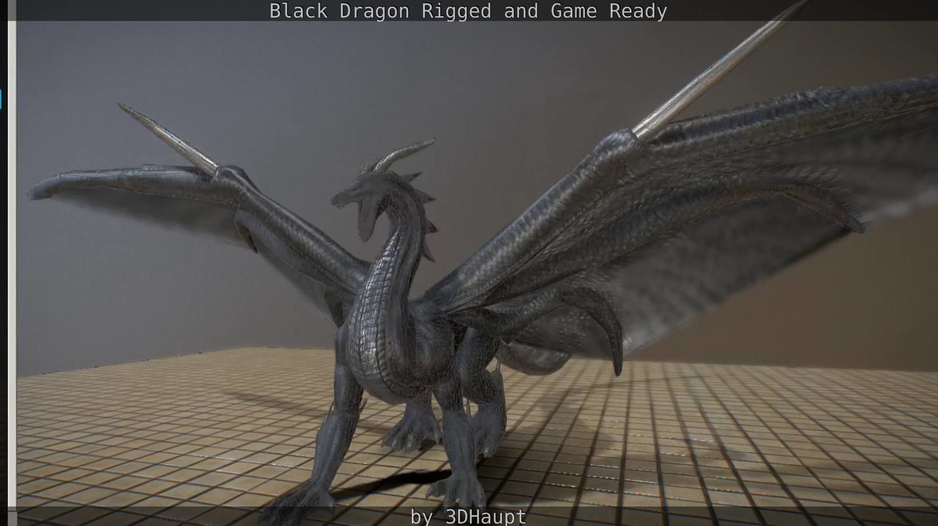 Black Dragon Rigged and Game Ready Low-poly 3D model_111