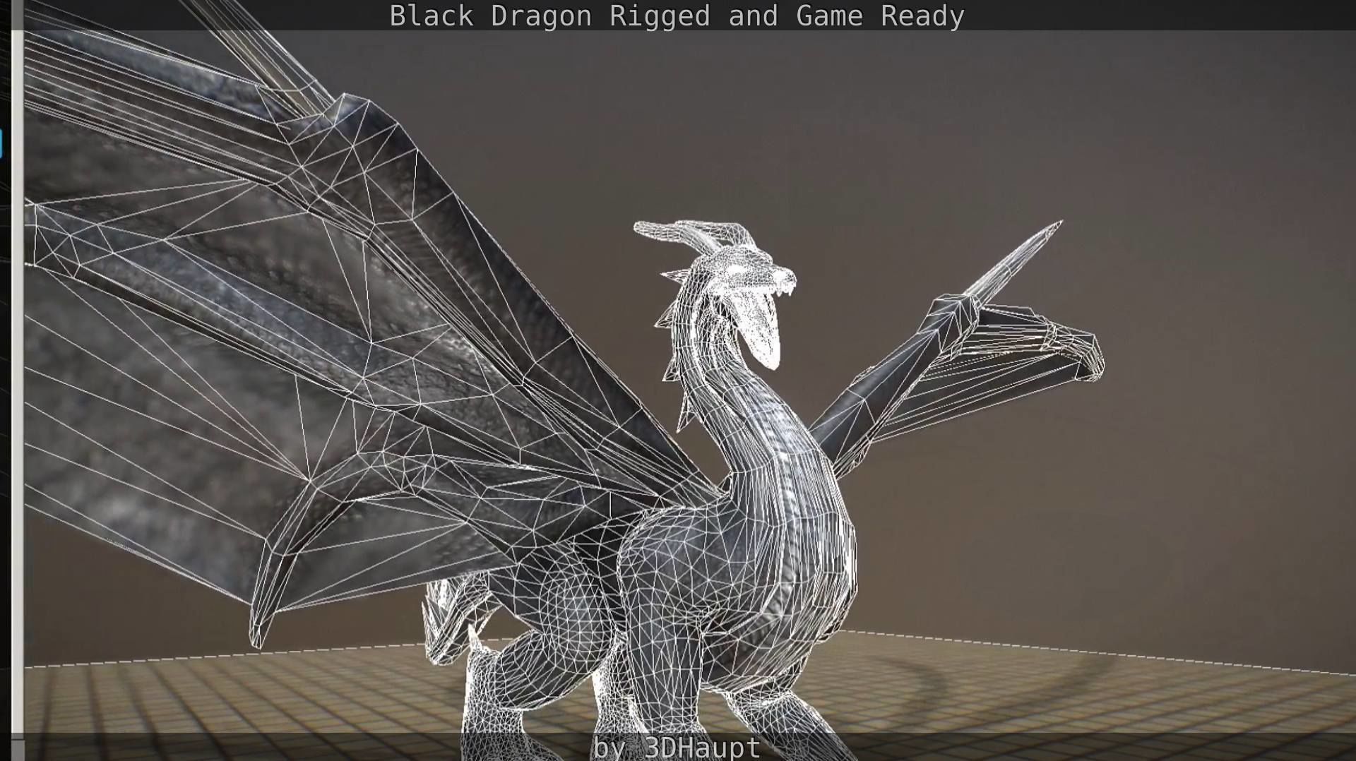 Black Dragon Rigged and Game Ready Low-poly 3D model_132