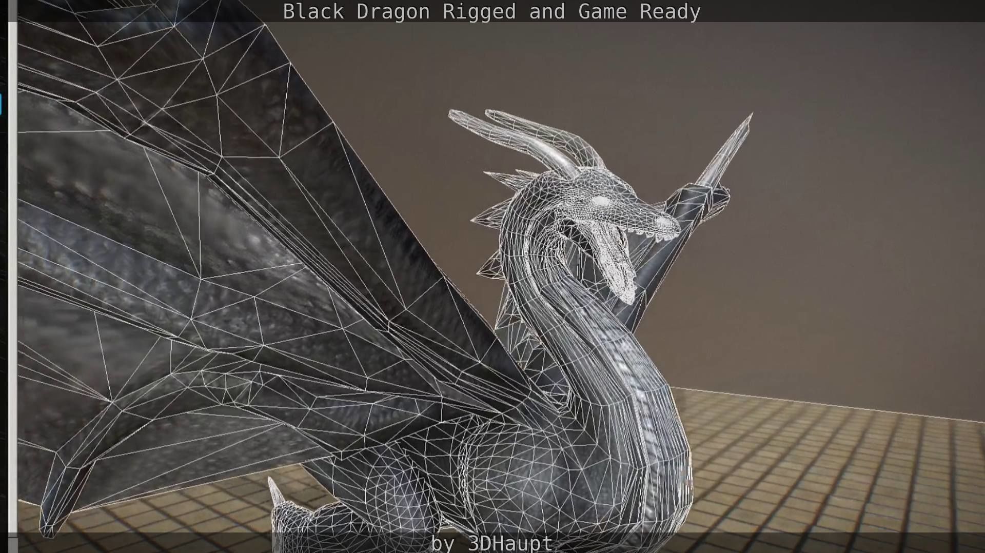 Black Dragon Rigged and Game Ready Low-poly 3D model_119