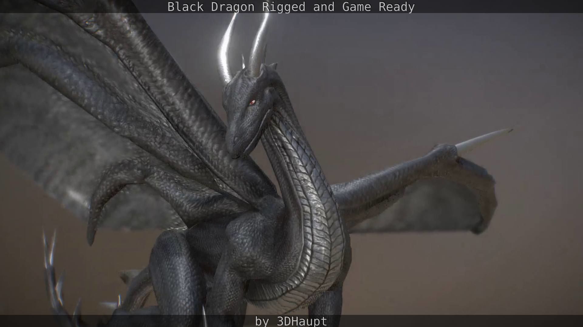 Black Dragon Rigged and Game Ready Low-poly 3D model_41