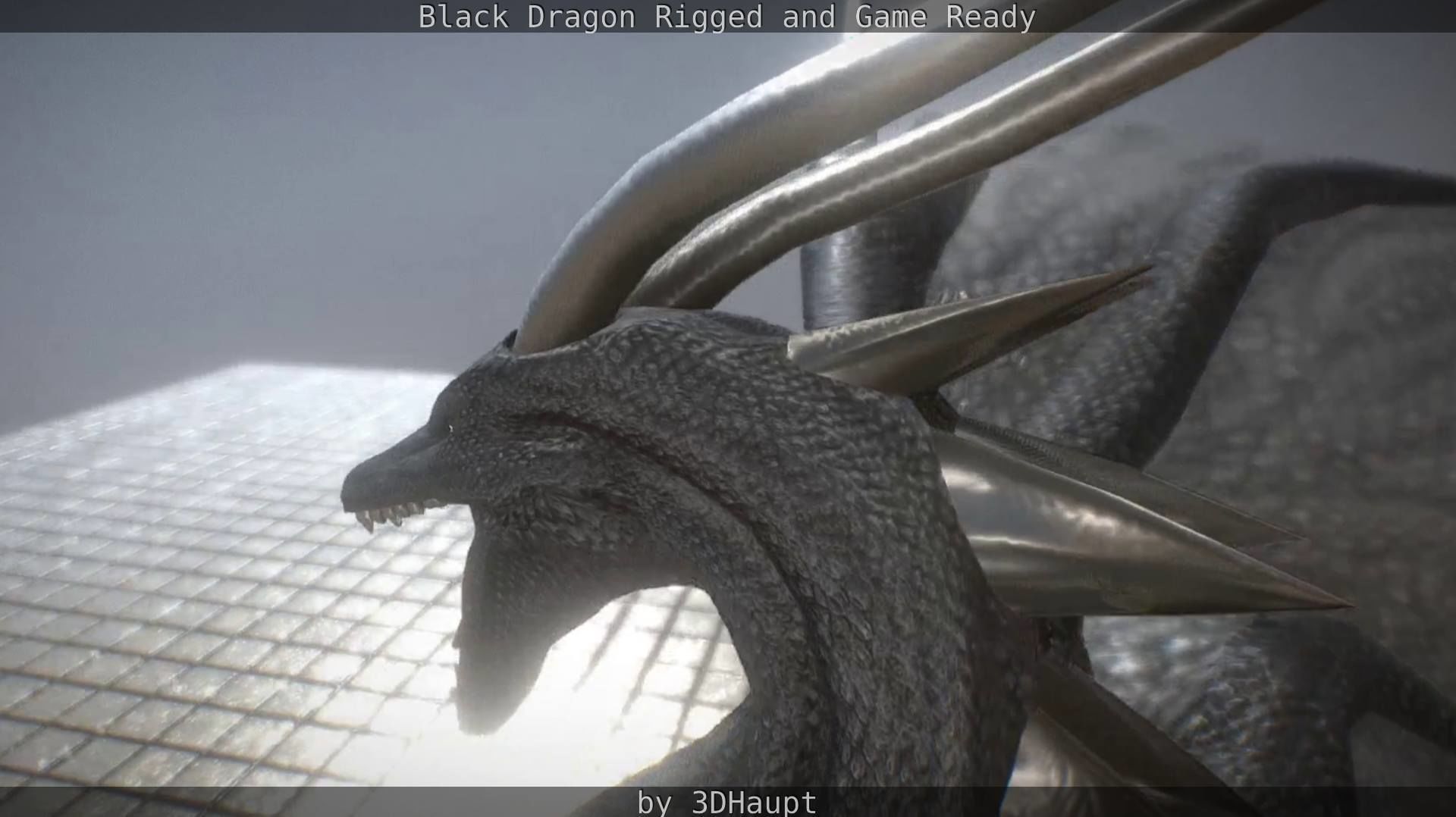 Black Dragon Rigged and Game Ready Low-poly 3D model_80