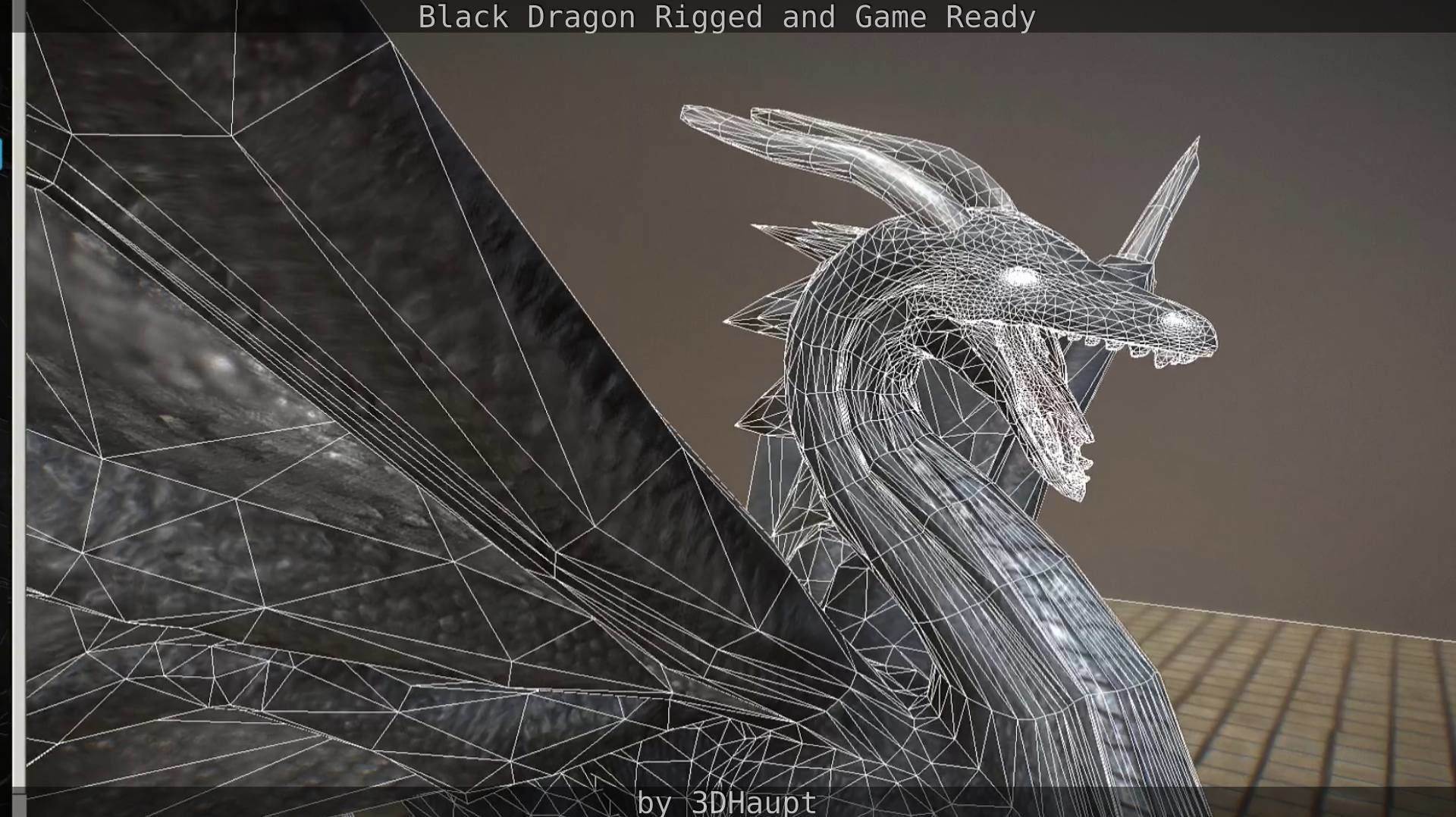 Black Dragon Rigged and Game Ready Low-poly 3D model_120