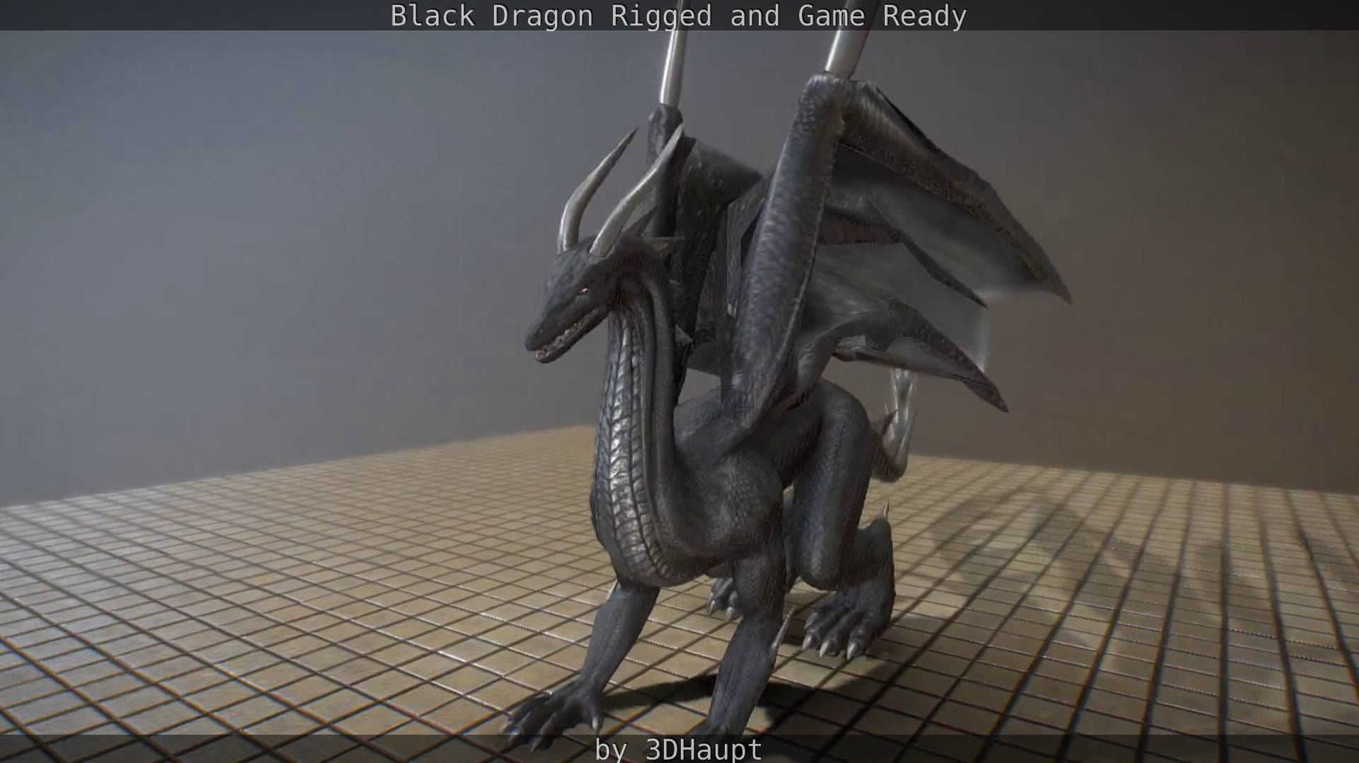 Black Dragon Rigged and Game Ready Low-poly 3D model_49