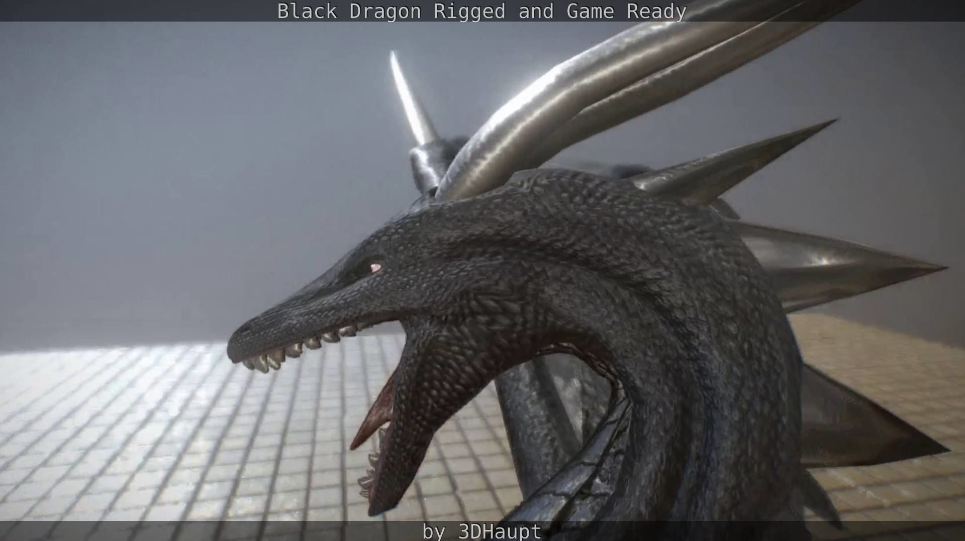 Black Dragon Rigged and Game Ready Low-poly 3D model_79