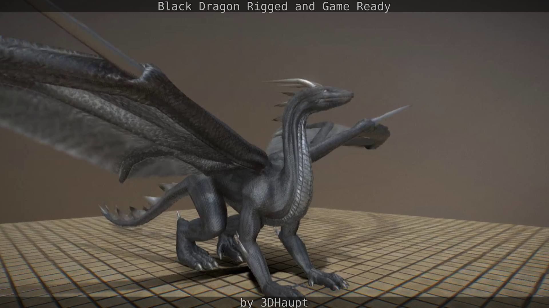 Black Dragon Rigged and Game Ready Low-poly 3D model_16