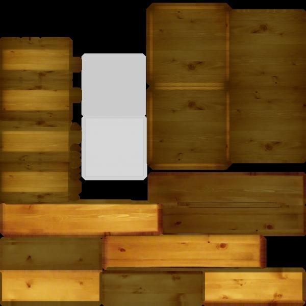 Wooden Table with Glass Plate  Low-poly 3D model_9