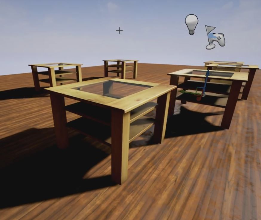 Wooden Table with Glass Plate  Low-poly 3D model_18