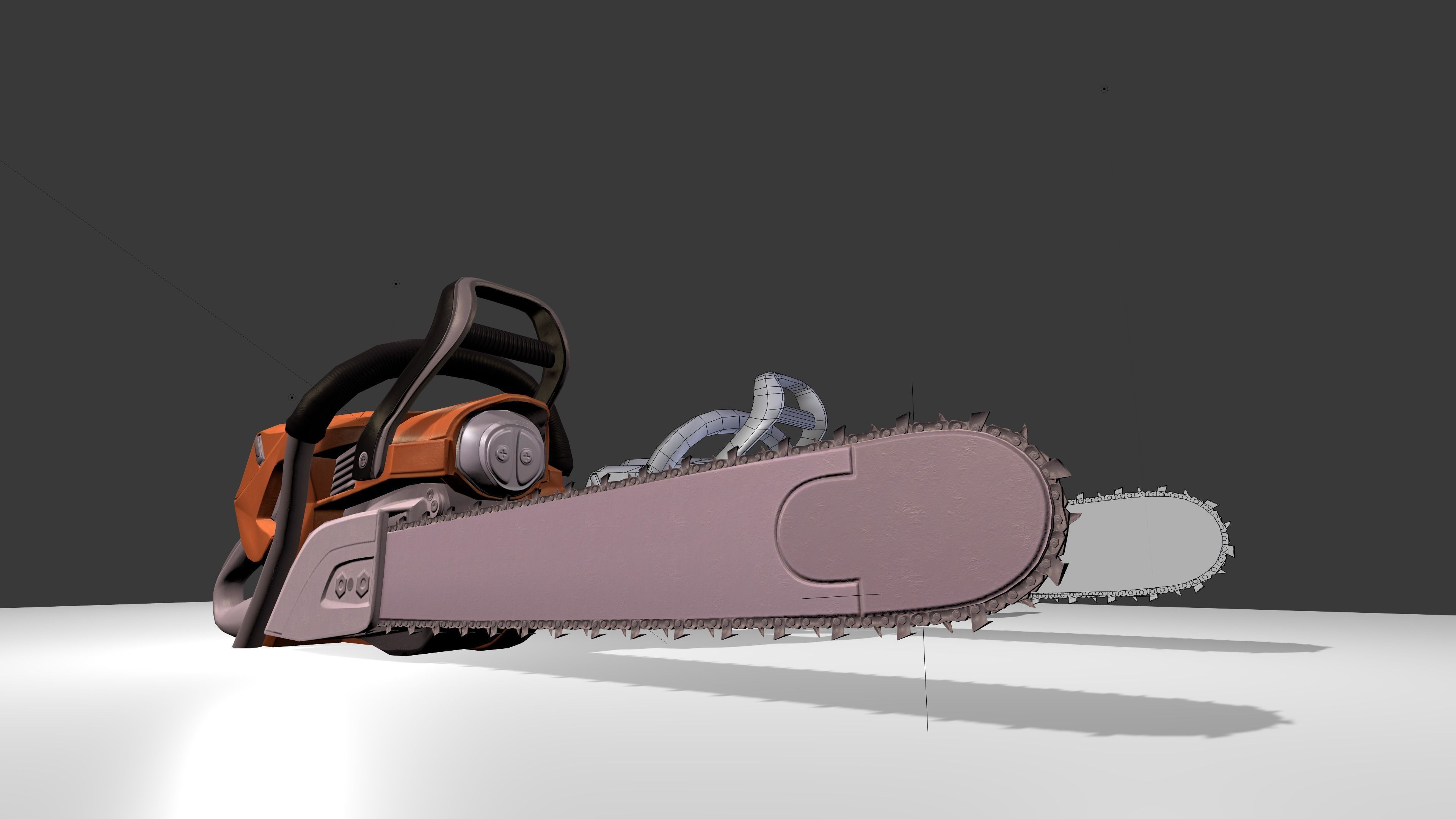 Low Poly Chainsaw Free low-poly 3D model_3