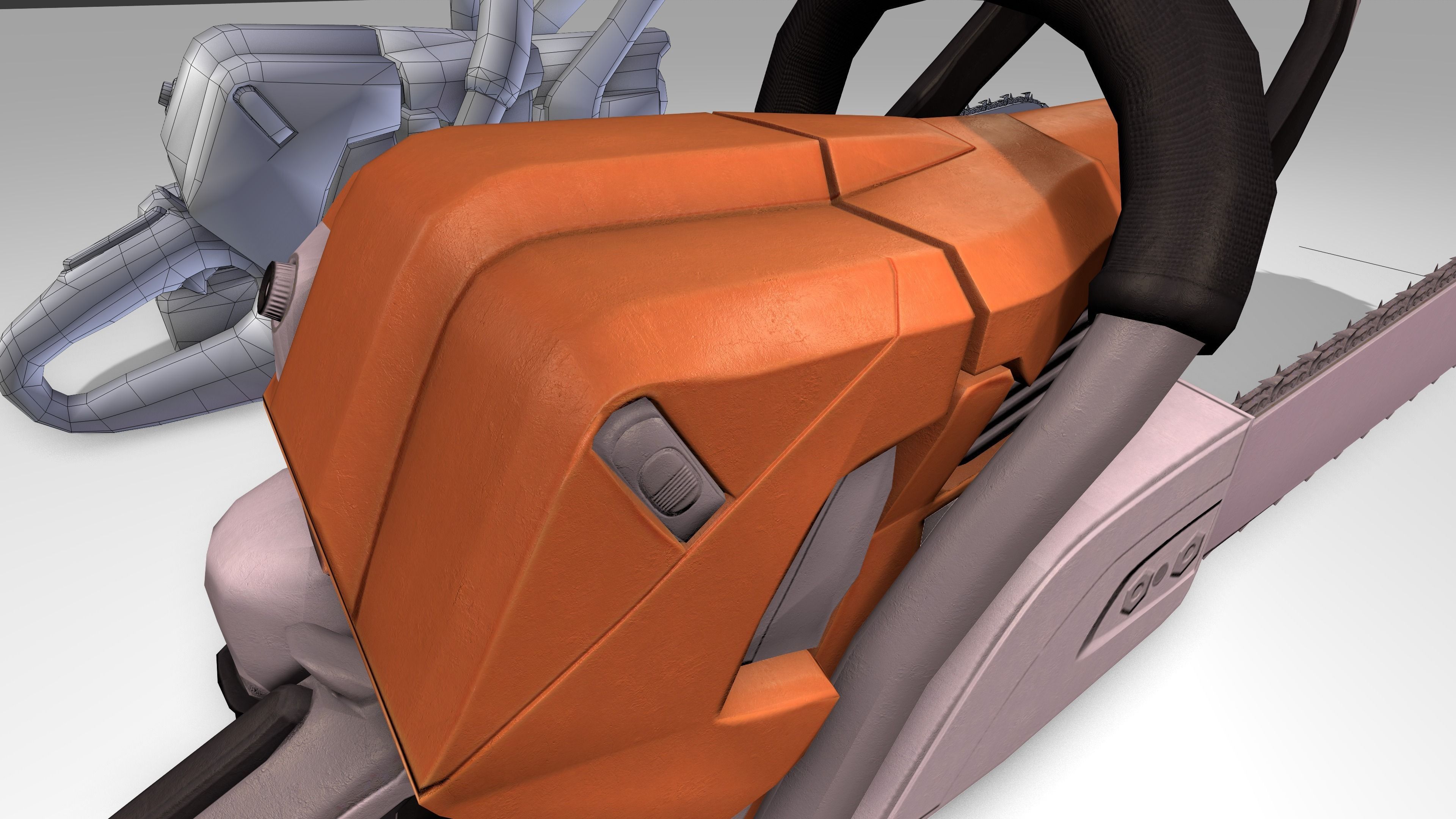 Low Poly Chainsaw Free low-poly 3D model_9