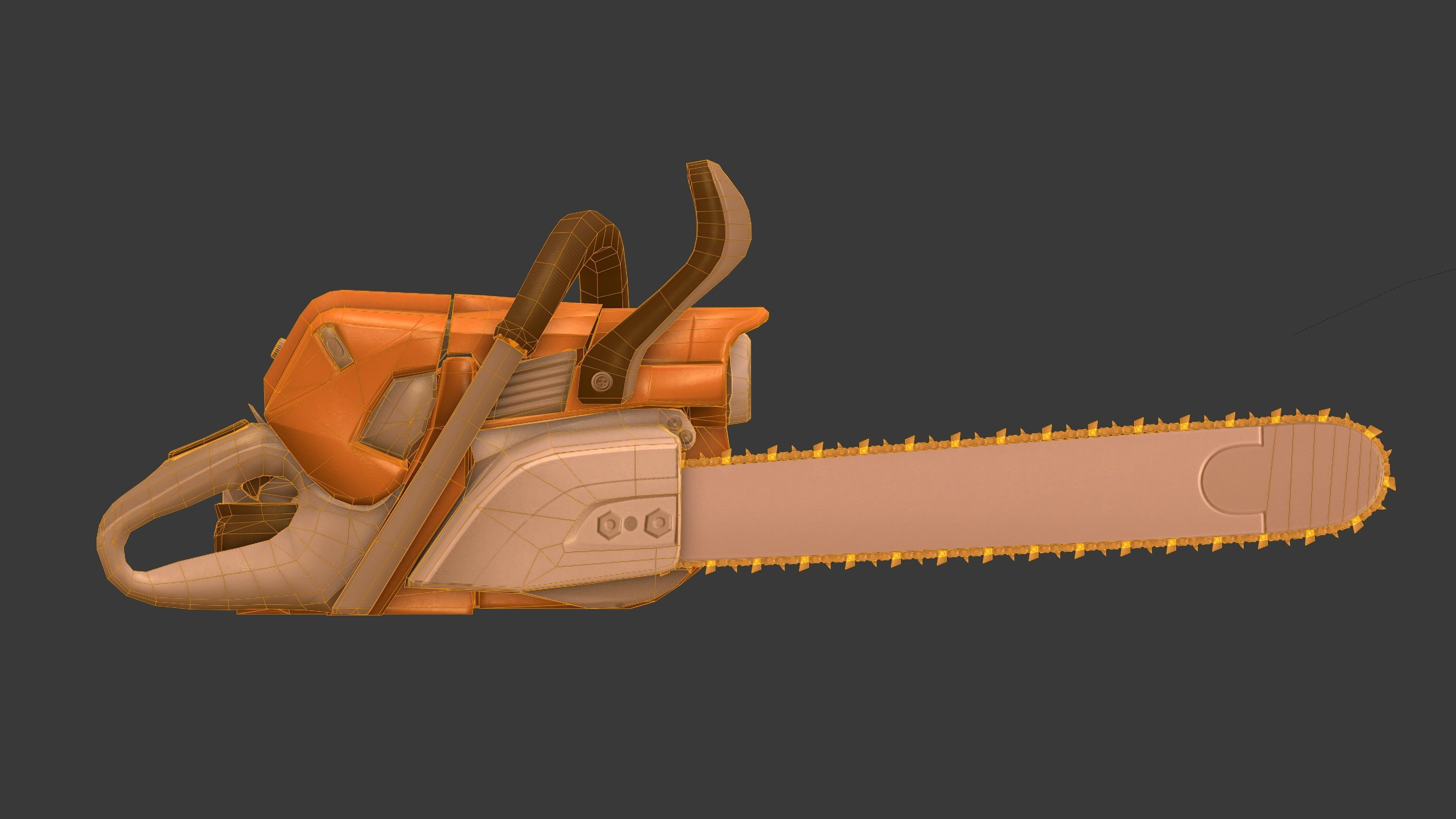 Low Poly Chainsaw Free low-poly 3D model_5
