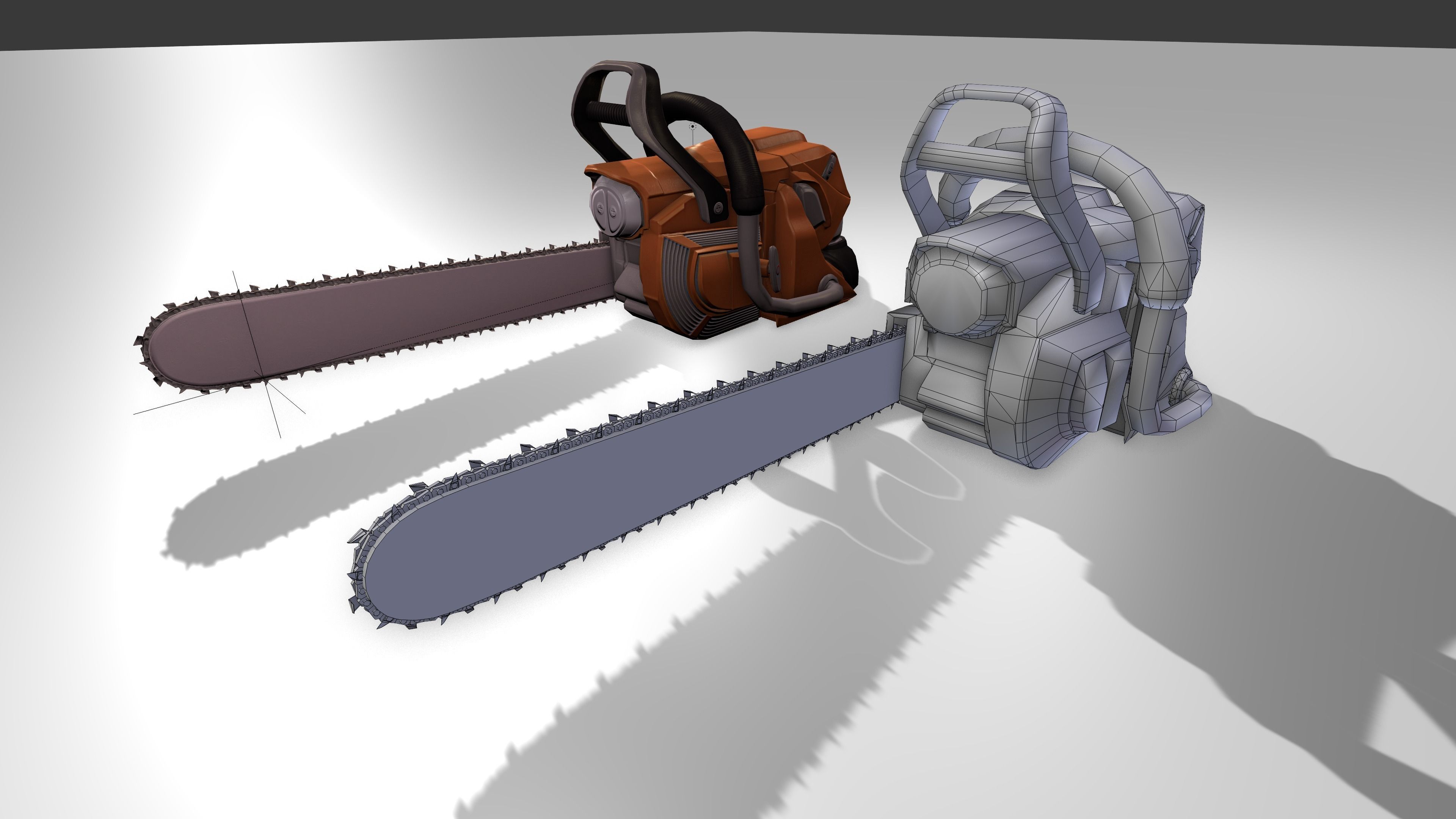 Low Poly Chainsaw Free low-poly 3D model_0
