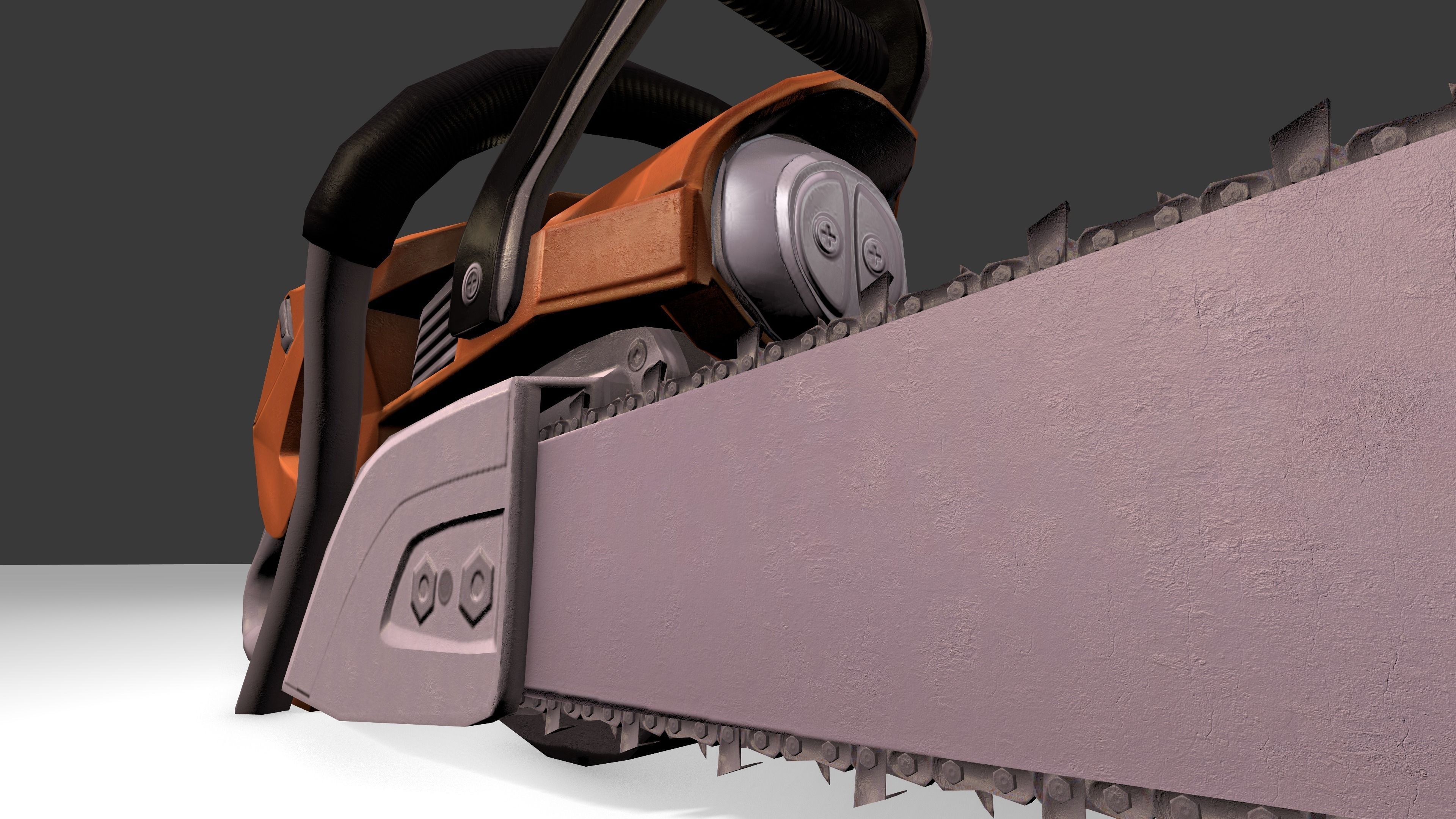 Low Poly Chainsaw Free low-poly 3D model_4