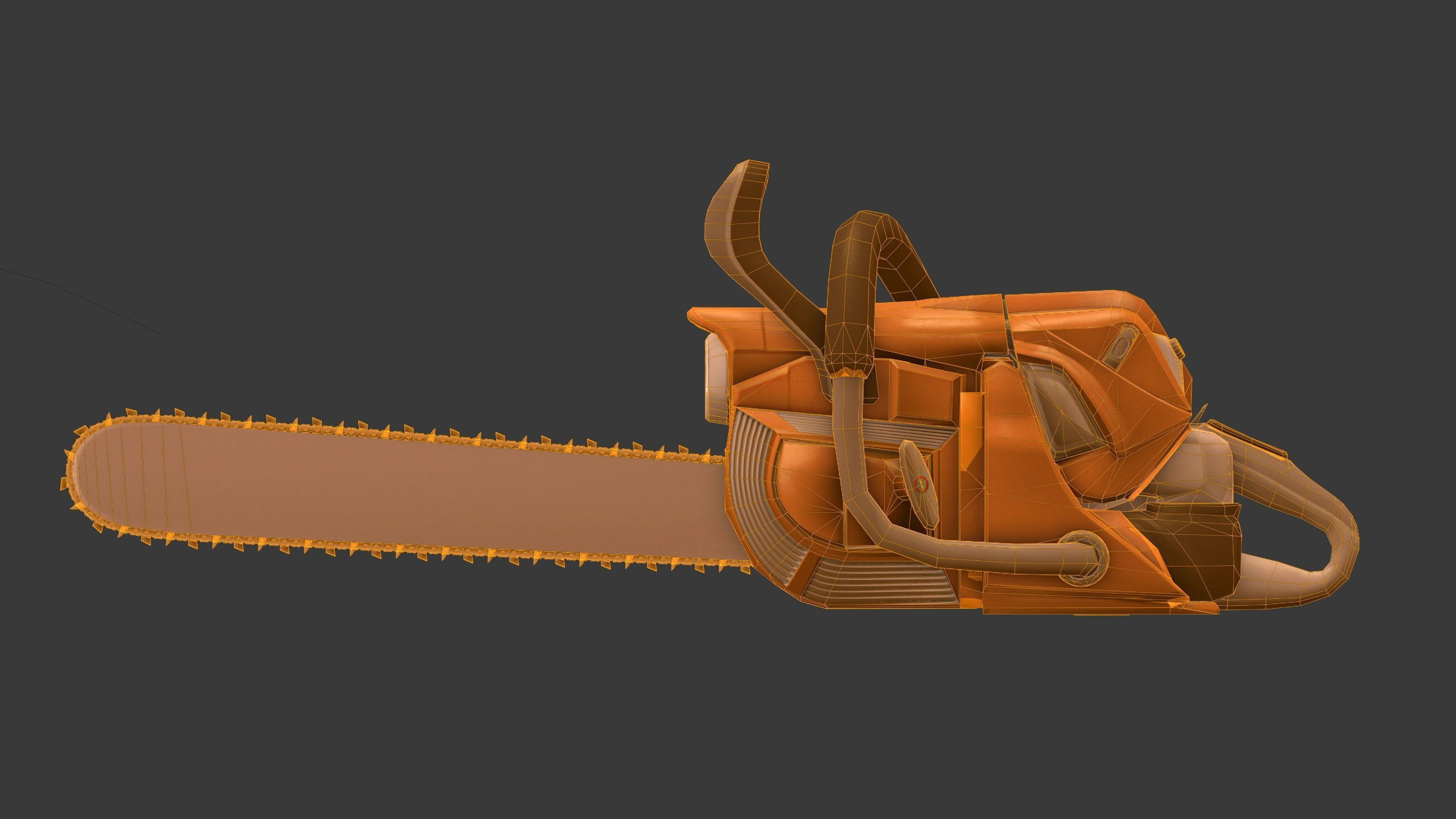 Low Poly Chainsaw Free low-poly 3D model_10
