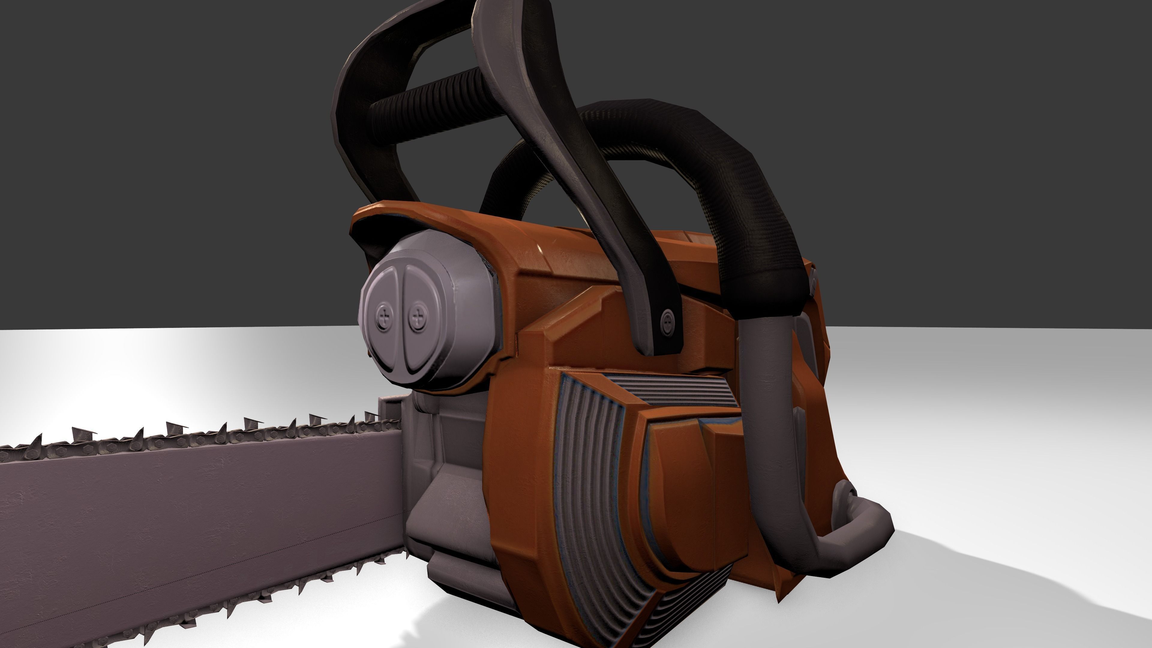 Low Poly Chainsaw Free low-poly 3D model_6