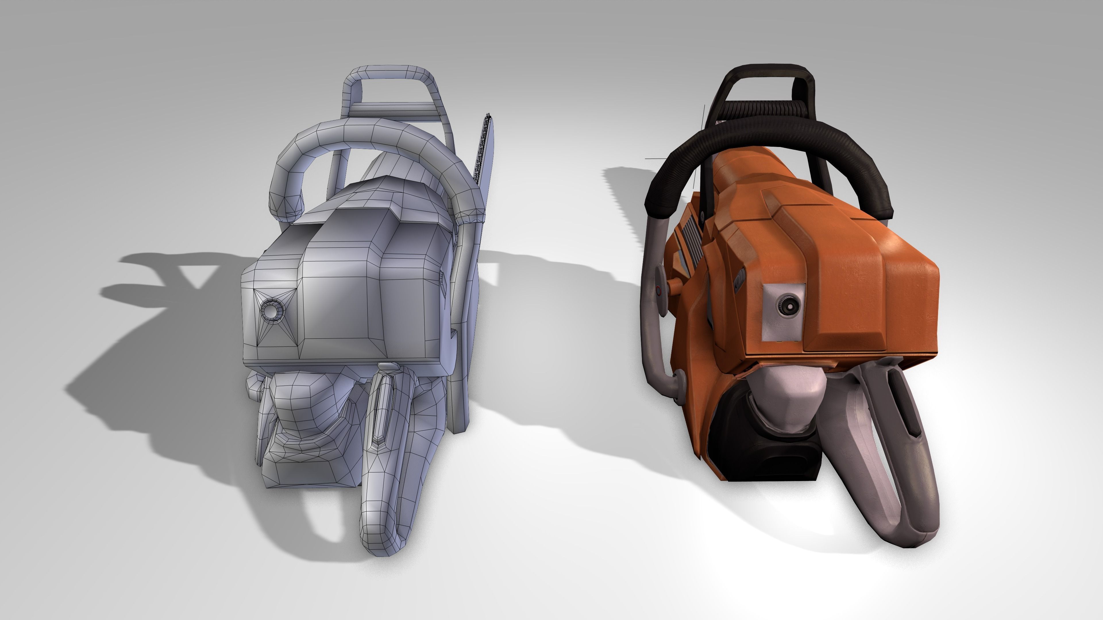 Low Poly Chainsaw Free low-poly 3D model_8