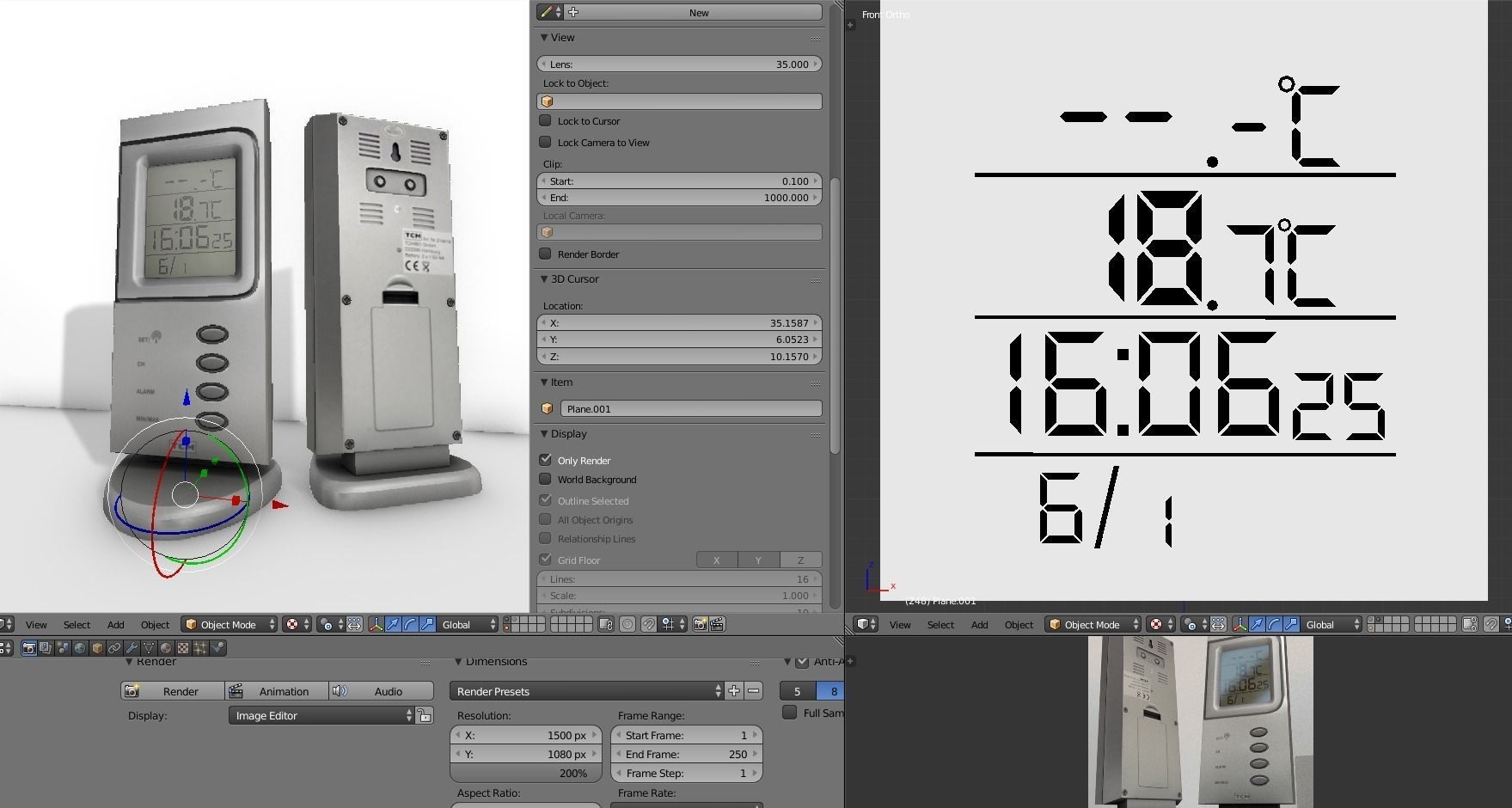 Room thermometer Free low-poly 3D model_0