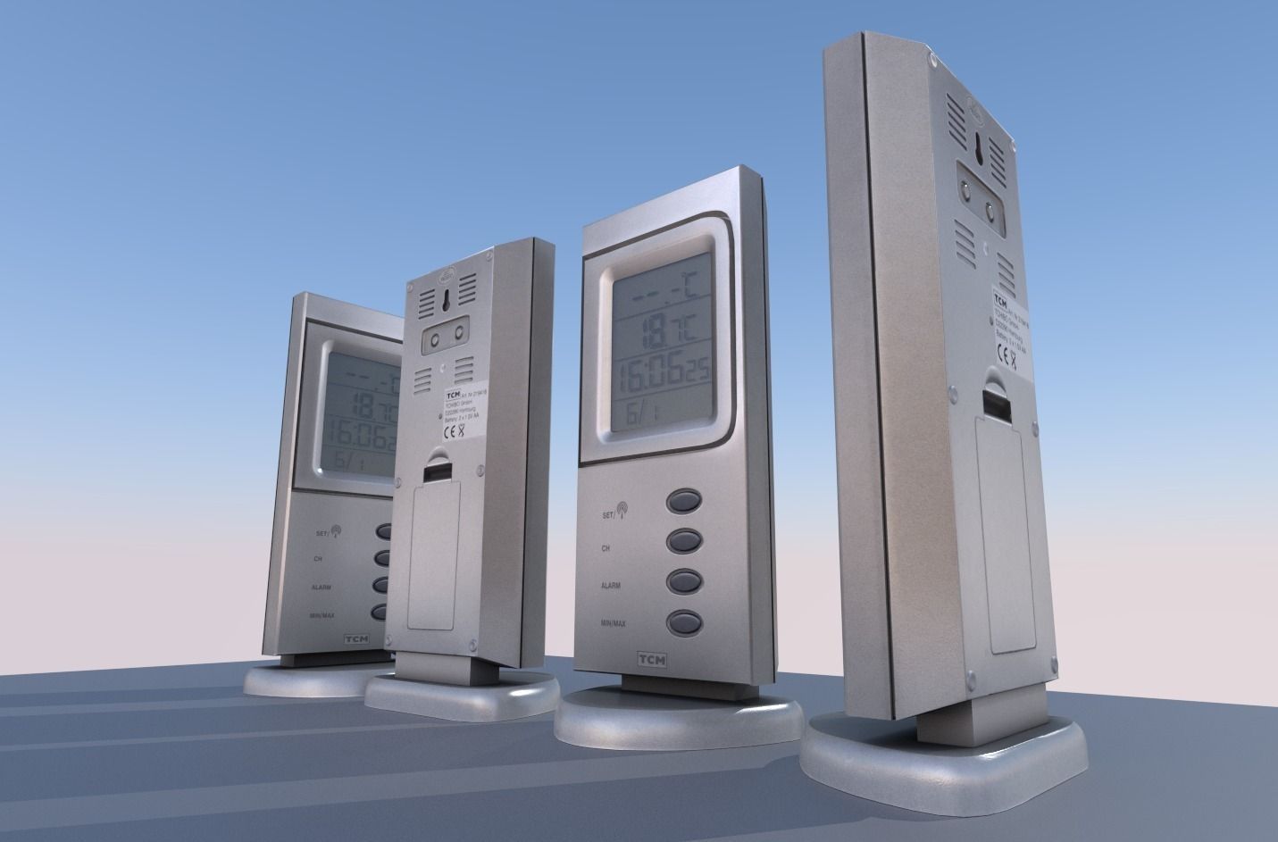 Room thermometer Free low-poly 3D model_2