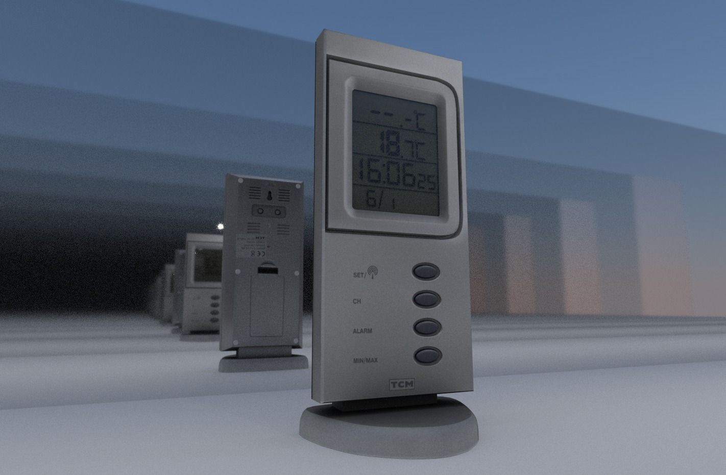 Room thermometer Free low-poly 3D model_4