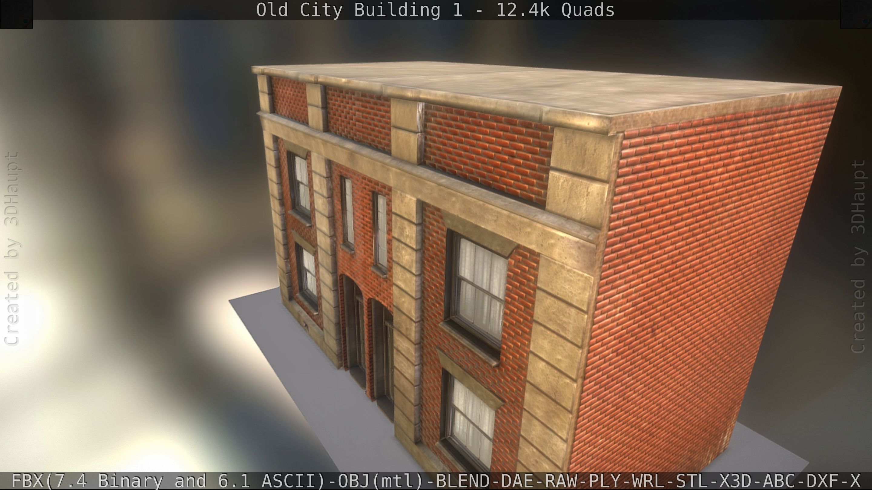 Old City Building 1 Low-poly 3D model_14