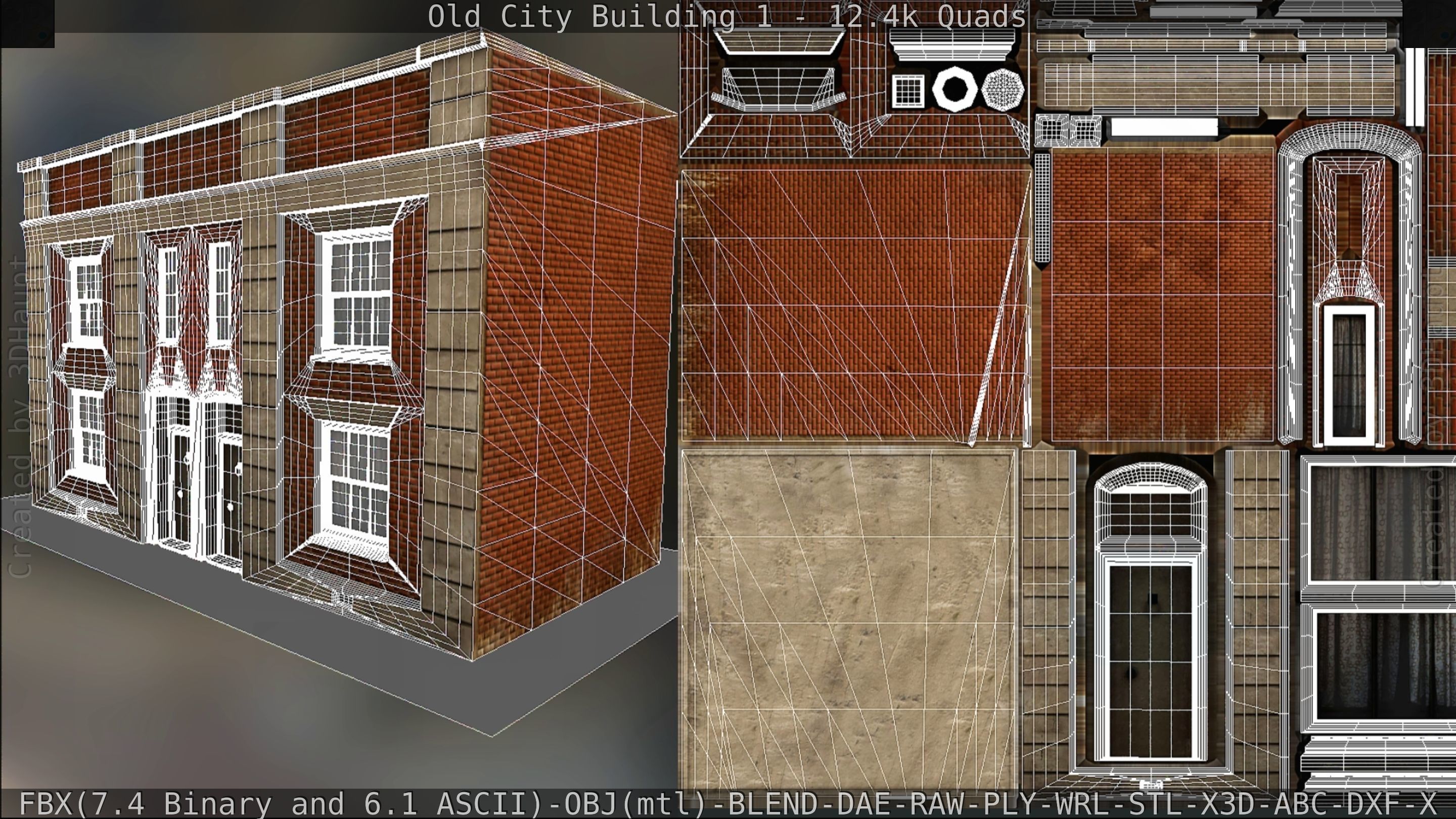 Old City Building 1 Low-poly 3D model_140